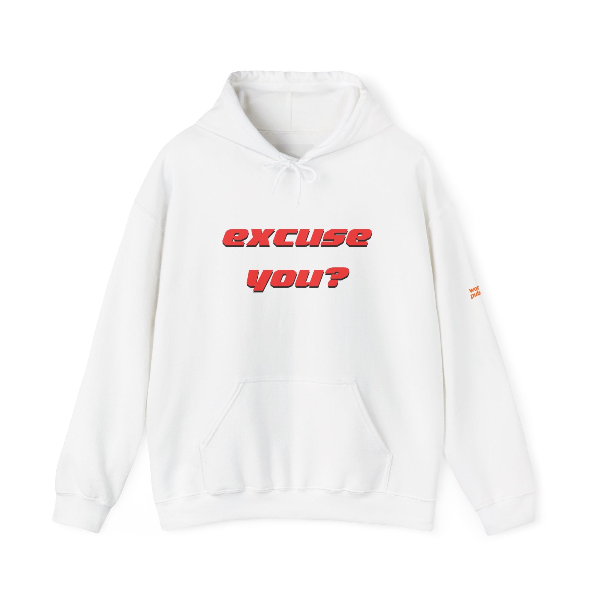 Excuse You? Hoodie | Retro Red Text Graphic Pullover