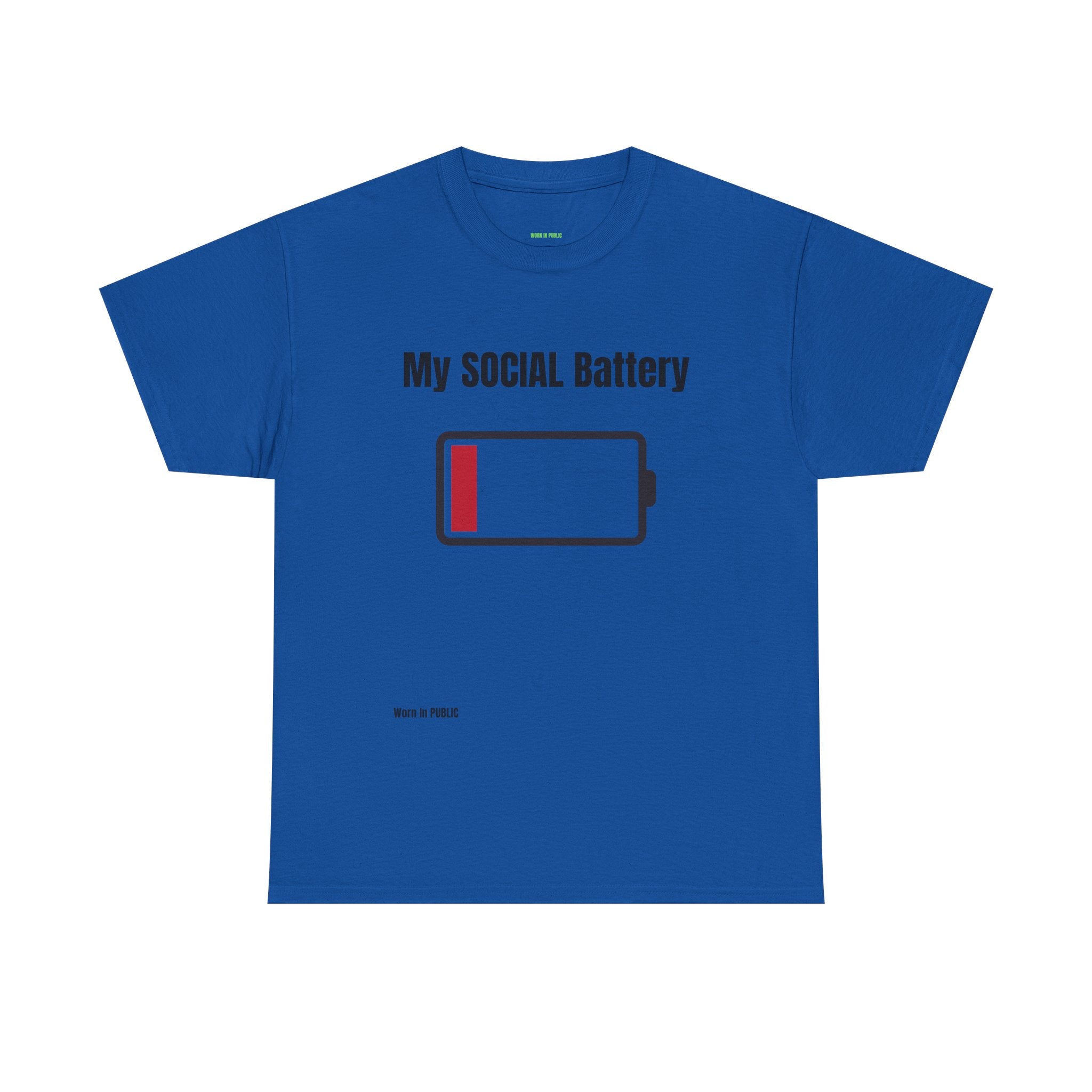 Low Battery Social Battery T-Shirt | Funny Introvert Graphic Tee