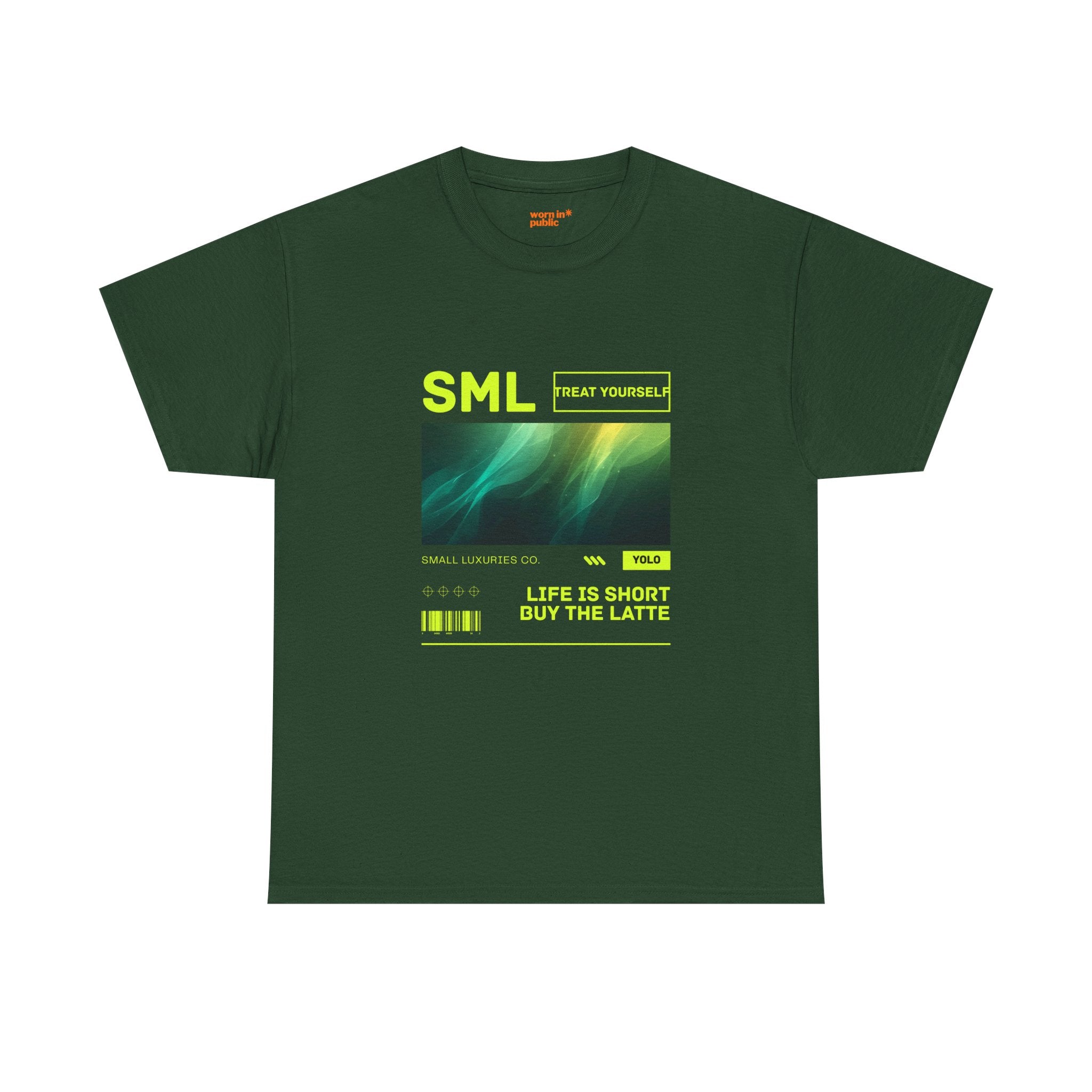 Luxuries of Life Neon Abstract Wave T-Shirt | Barcode Graphic Tee