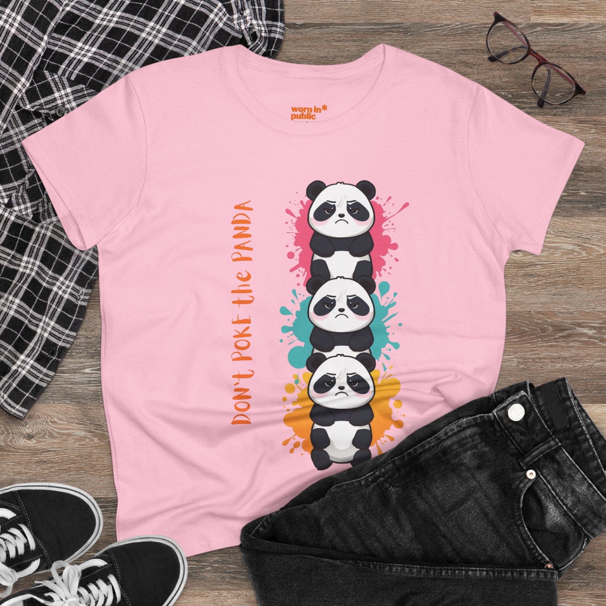 Don't Poke the Panda Women's T-Shirt | Cute Panda Stack Graphic Tee