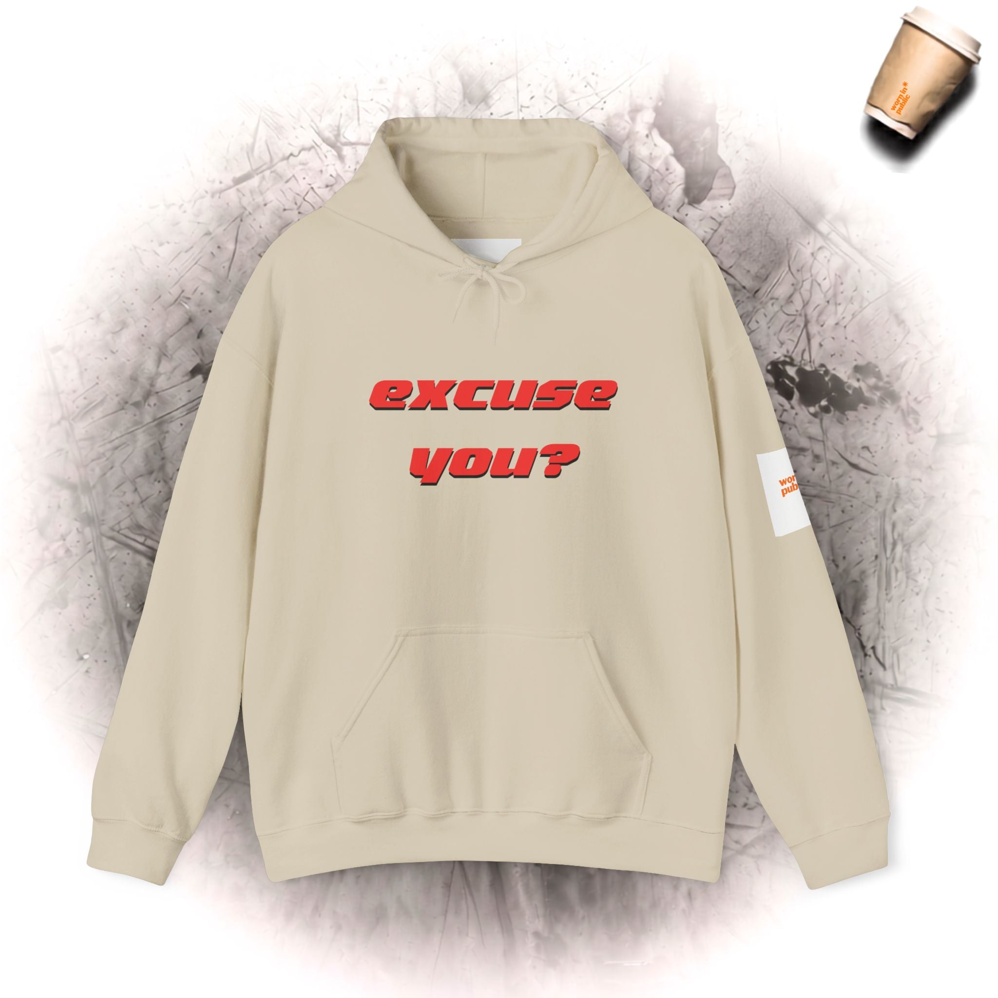 Excuse You? Hoodie | Retro Red Text Graphic Pullover