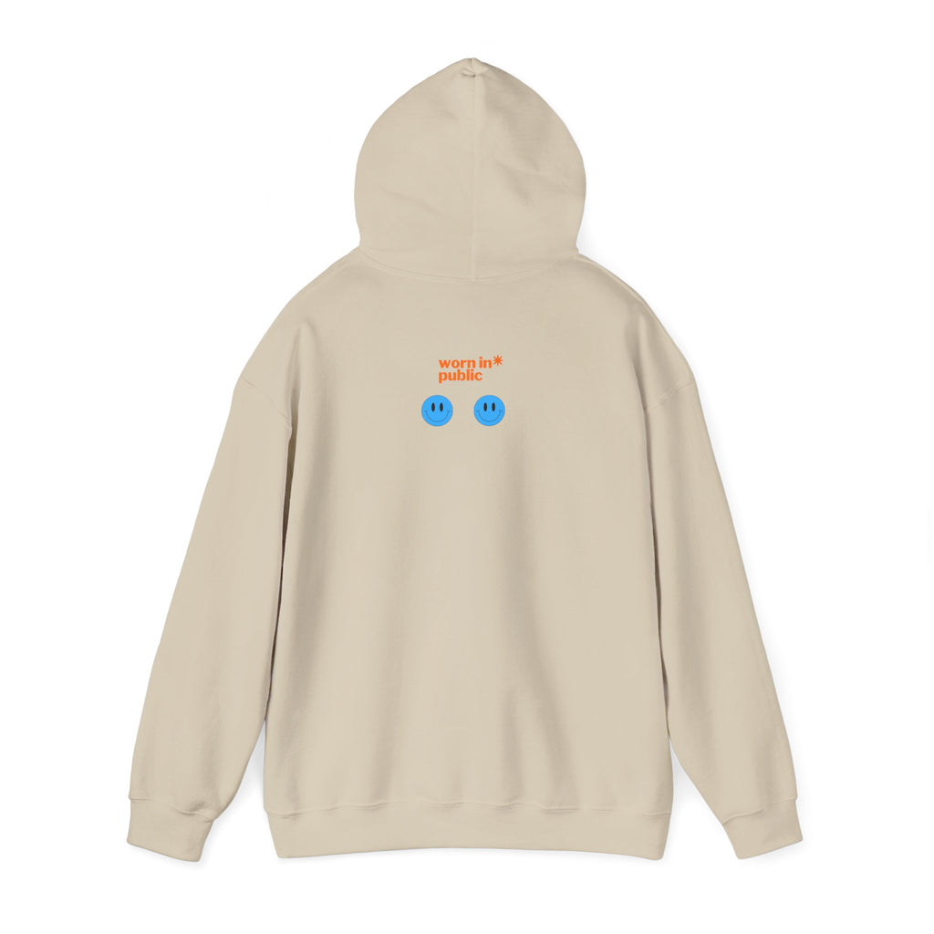I Need an Easy Friend Ladies Hoodie | Minimalist Cute Blue Button Graphic Sweatshirt