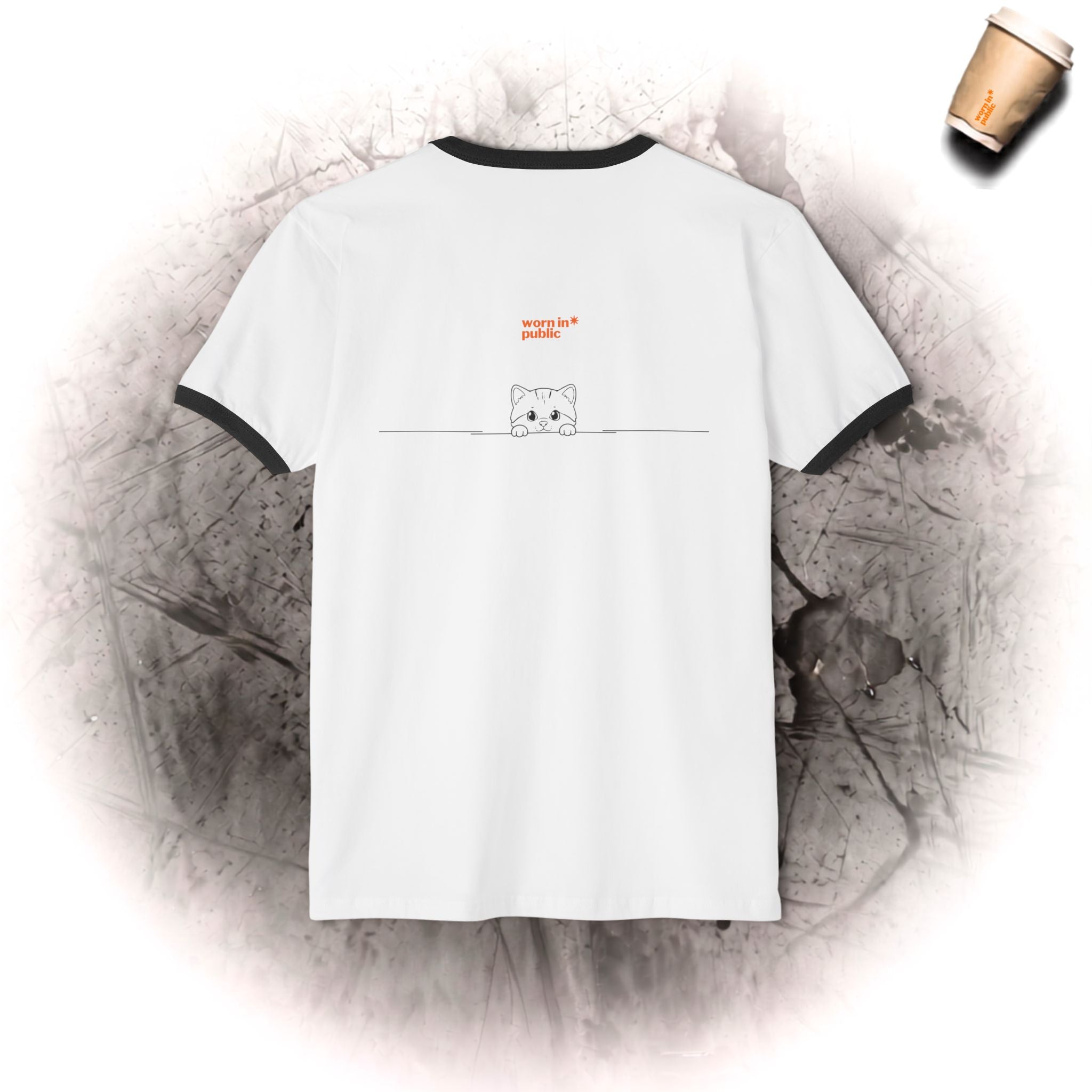 3 Kätzchen voller Niedlichkeit Unisex Ringer-T-Shirt | Süßes Katzen-Grafik-T-Shirt