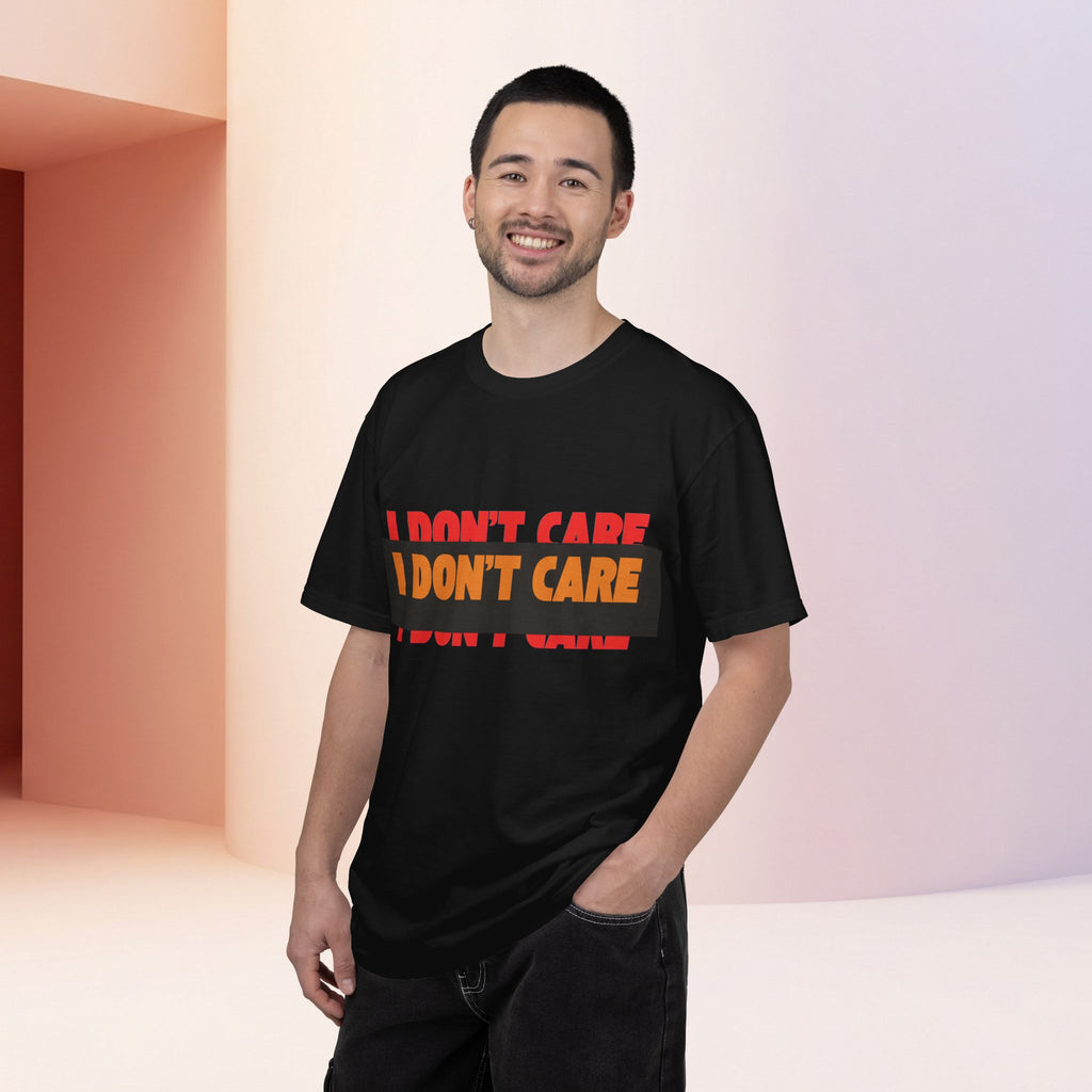 I Don't Care Graphic T-Shirt | Bold Statement Tee with 'I DON'T CARE' Print