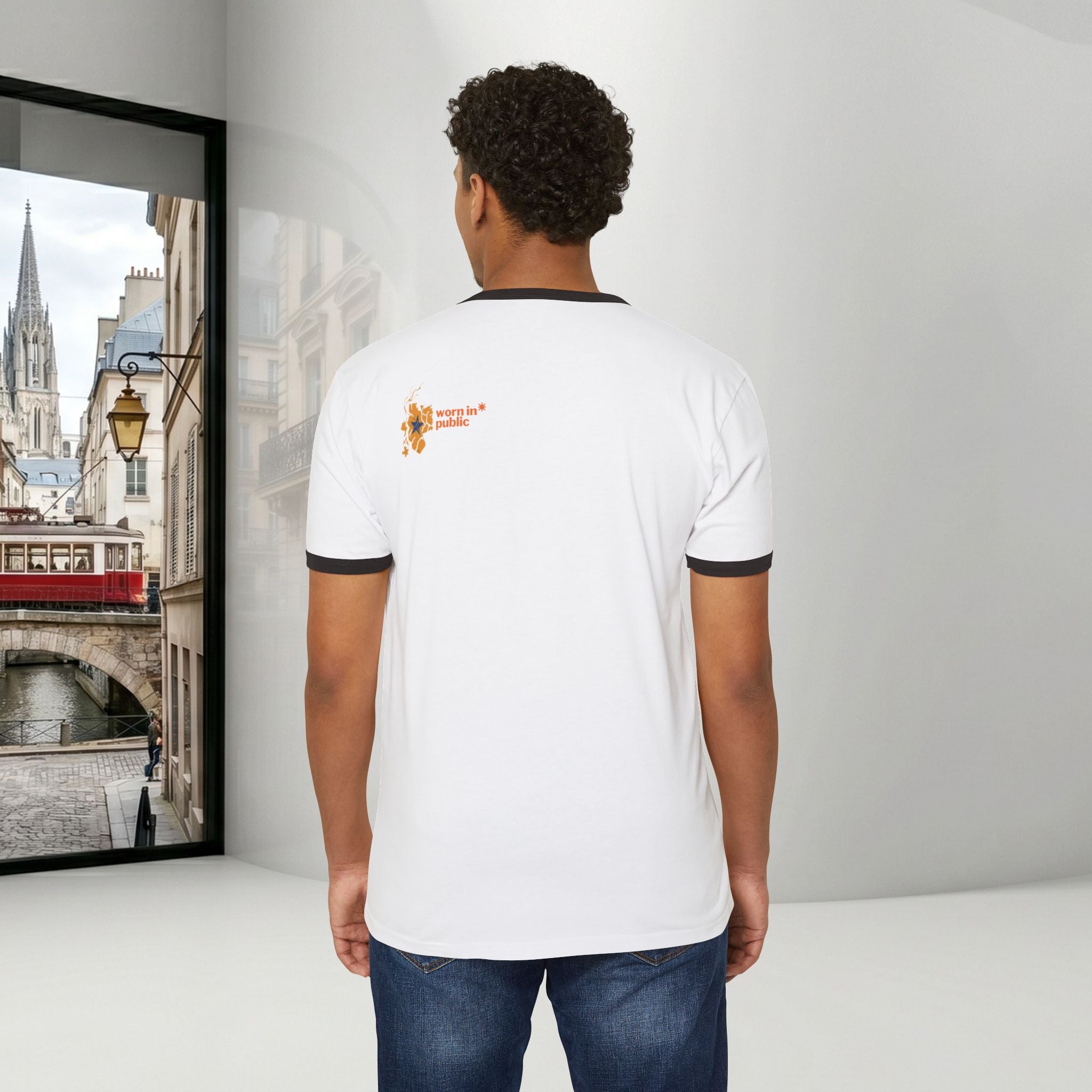Kaputt Graphic Ringer T-Shirt — Vintage Unisex Distressed Map Design