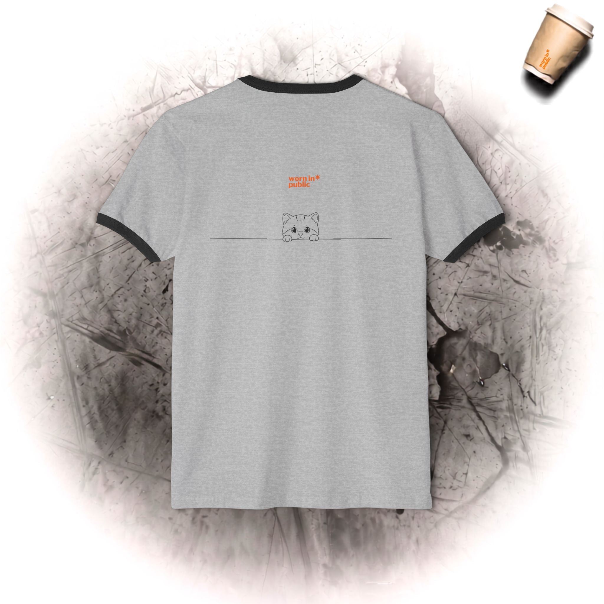 3 Kätzchen voller Niedlichkeit Unisex Ringer-T-Shirt | Süßes Katzen-Grafik-T-Shirt