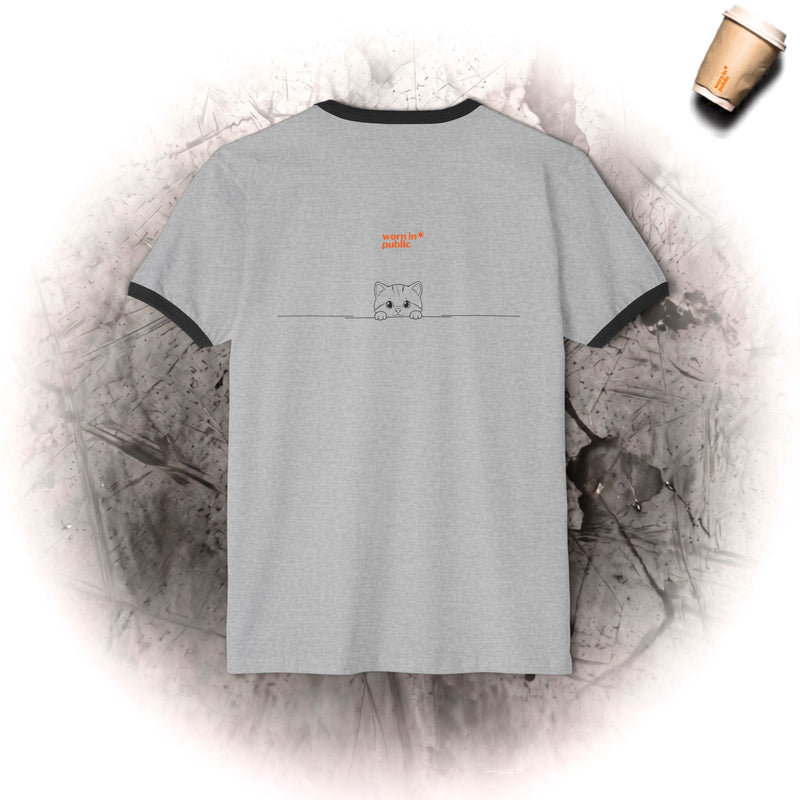3 Kätzchen voller Niedlichkeit Unisex Ringer-T-Shirt | Süßes Katzen-Grafik-T-Shirt