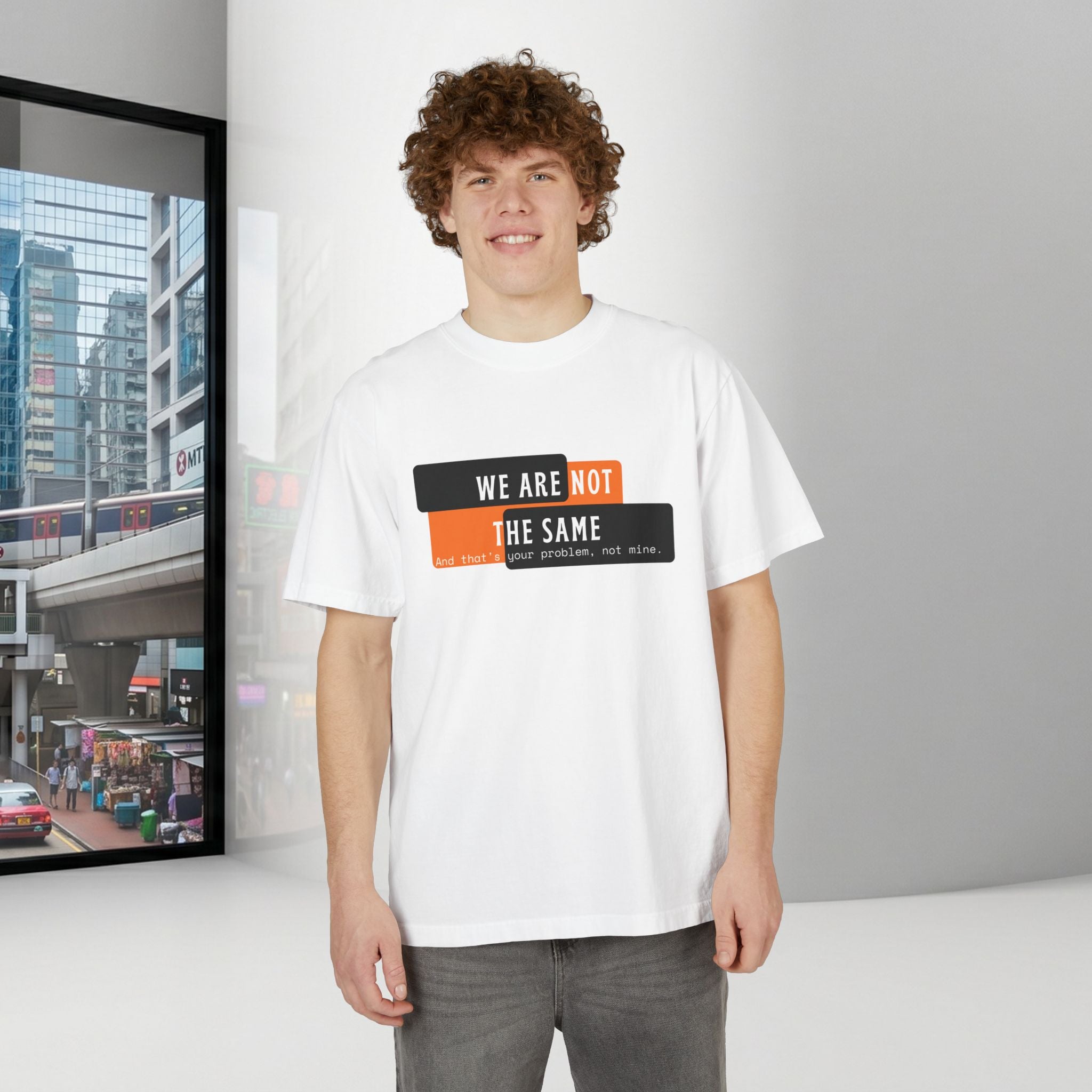 We Are Not The Same Shoulder Drop T-Shirt | Oversized Statement Graphic Tee