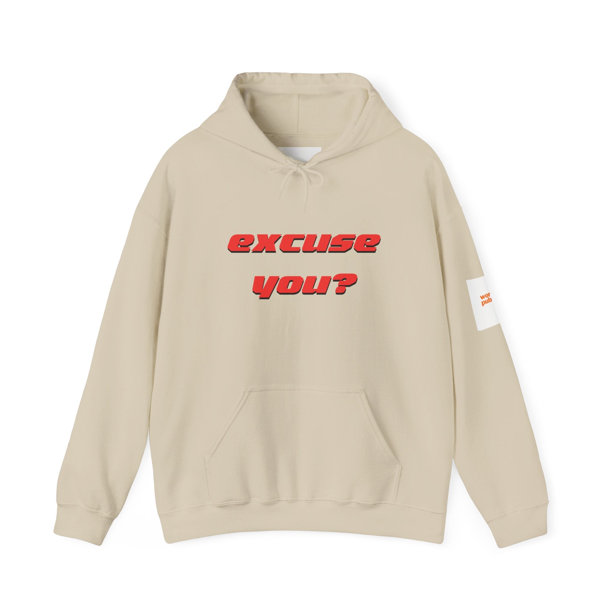 Excuse You? Hoodie | Retro Red Text Graphic Pullover