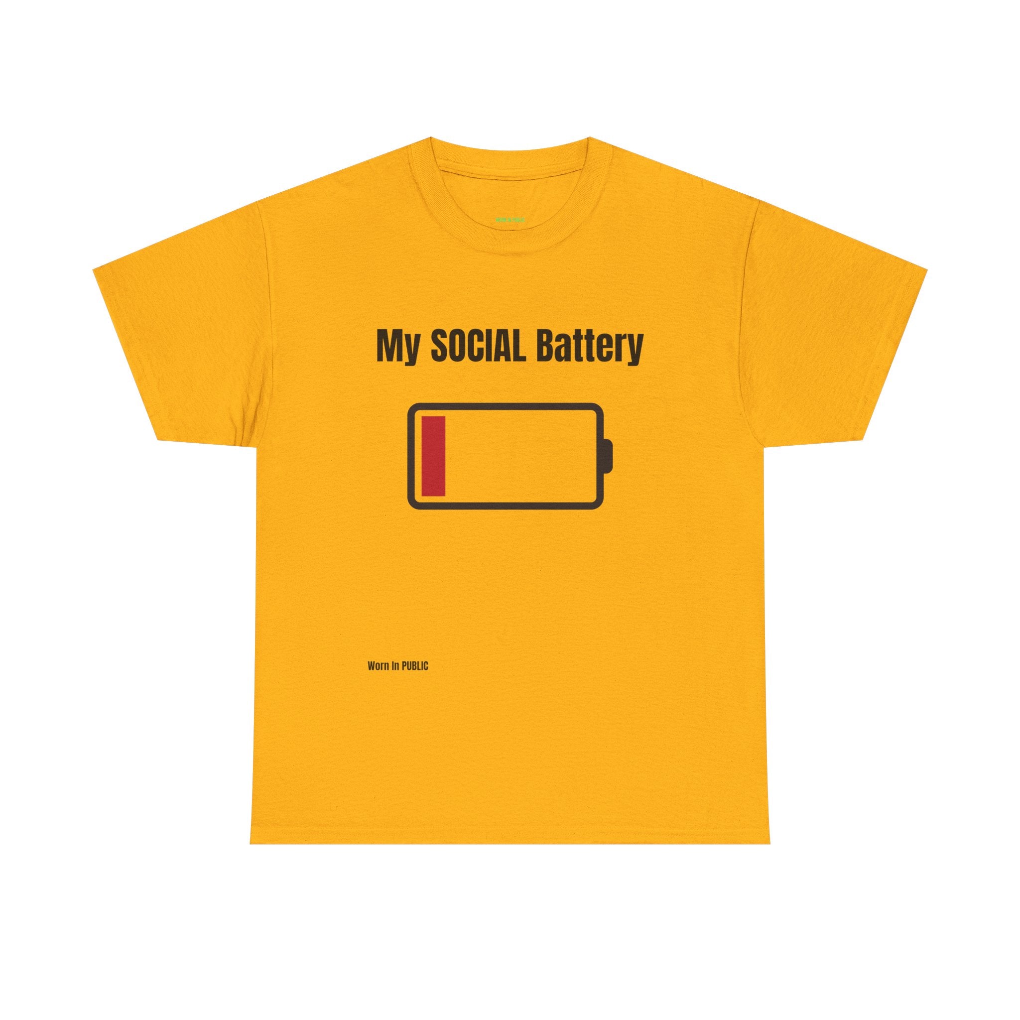 Low Battery Social Battery T-Shirt | Funny Introvert Graphic Tee