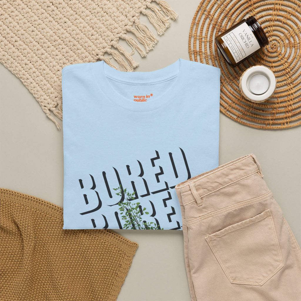Unisex Botanical Tee — "Feel Free to Be Bored" Graphic T-Shirt