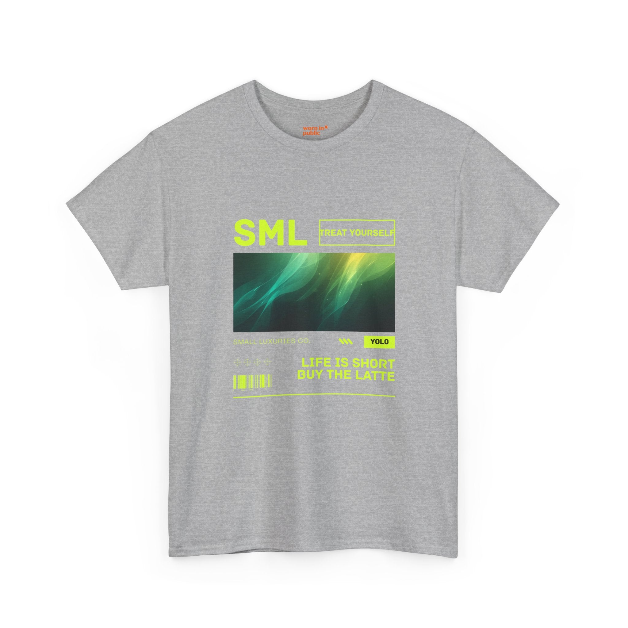 Luxuries of Life Neon Abstract Wave T-Shirt | Barcode Graphic Tee
