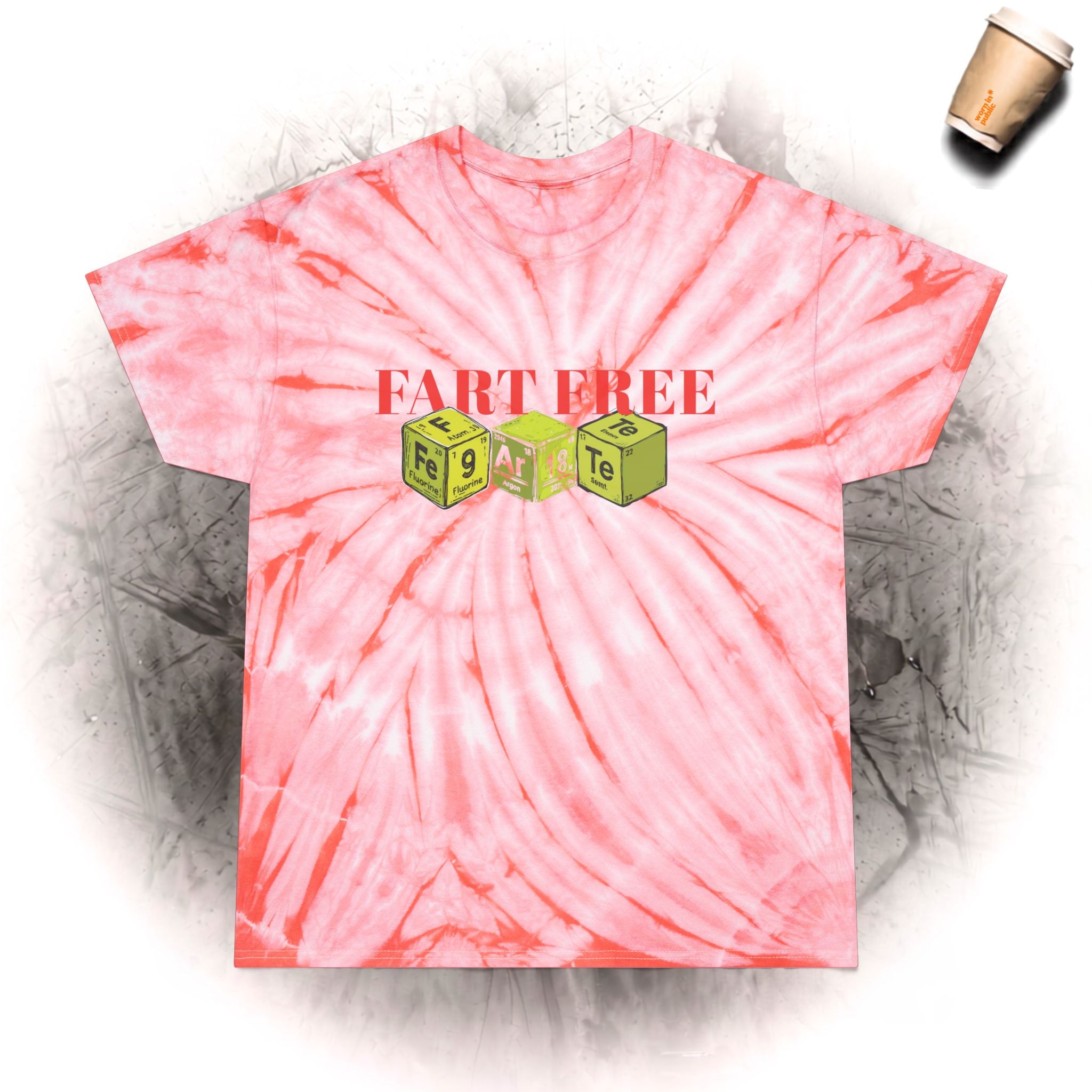 Fart Free Tie-Dye T-Shirt | Funny Graphic Tee in Cyclone Yellow