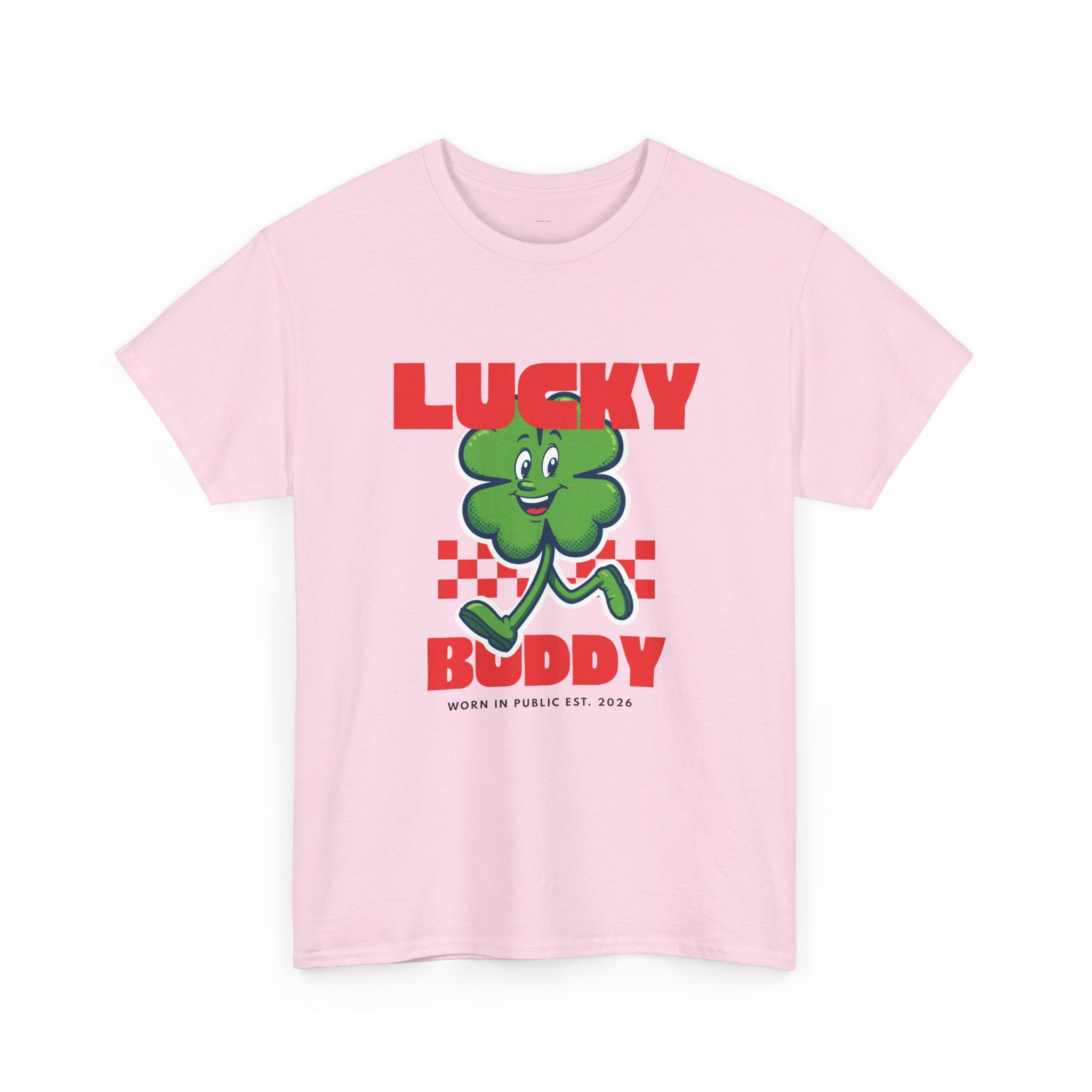 Lucky Buddy Clover T-Shirt | Retro Checker St. Patrick's Day Graphic Tee
