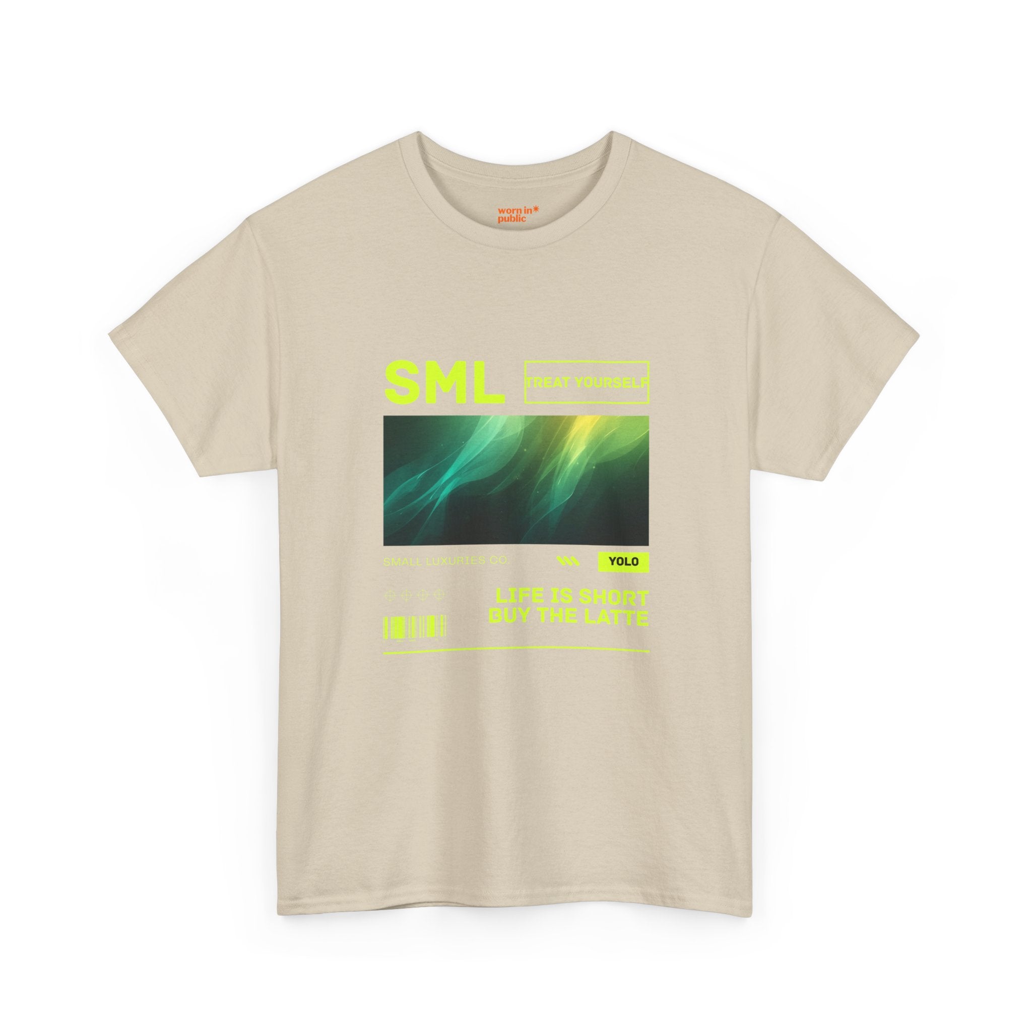 Luxuries of Life Neon Abstract Wave T-Shirt | Barcode Graphic Tee