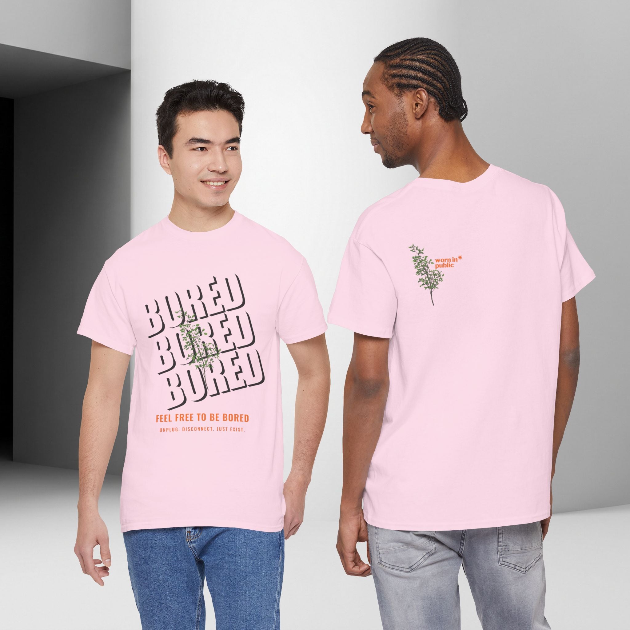 Unisex Botanical Tee — "Feel Free to Be Bored" Graphic T-Shirt