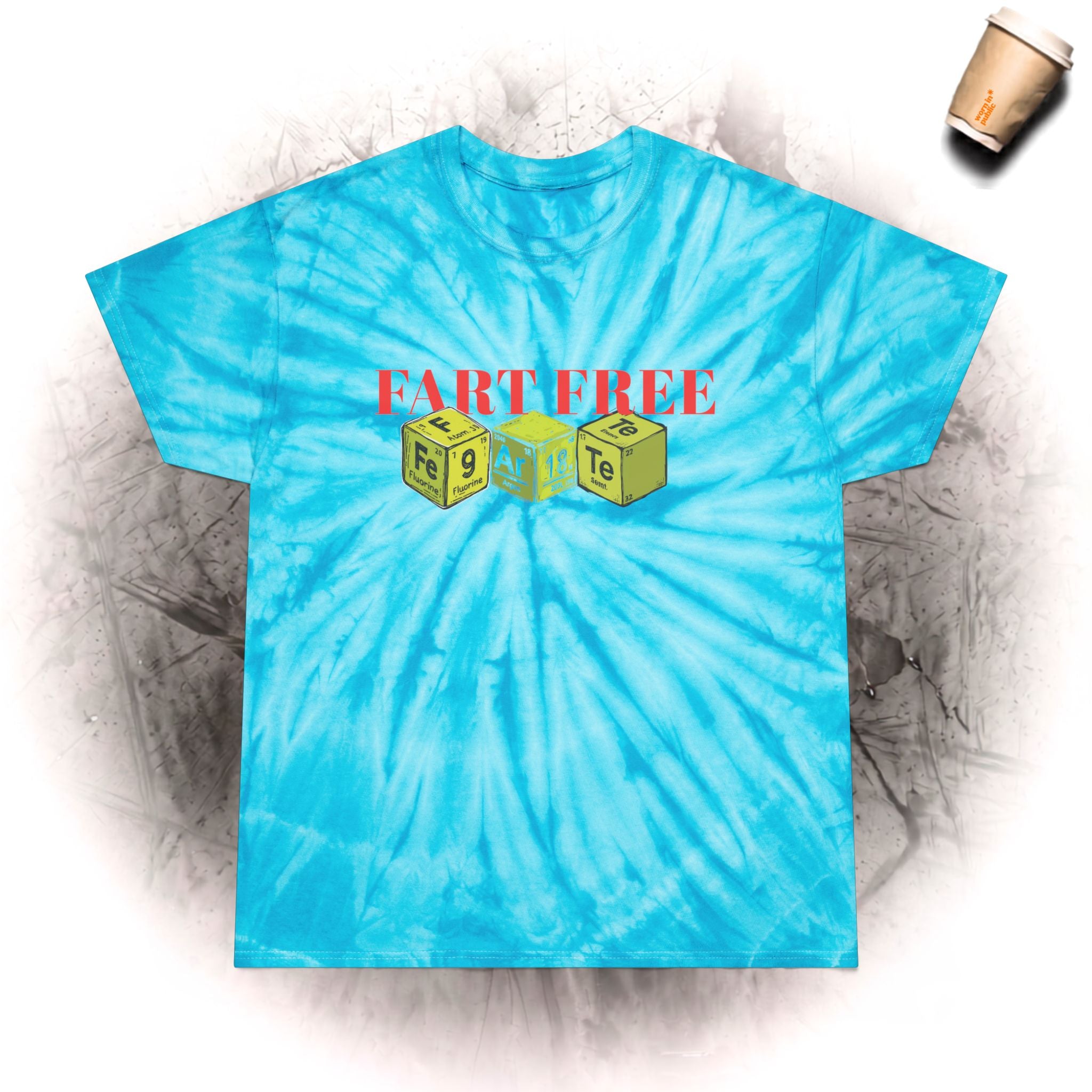 Fart Free Tie-Dye T-Shirt | Funny Graphic Tee in Cyclone Yellow