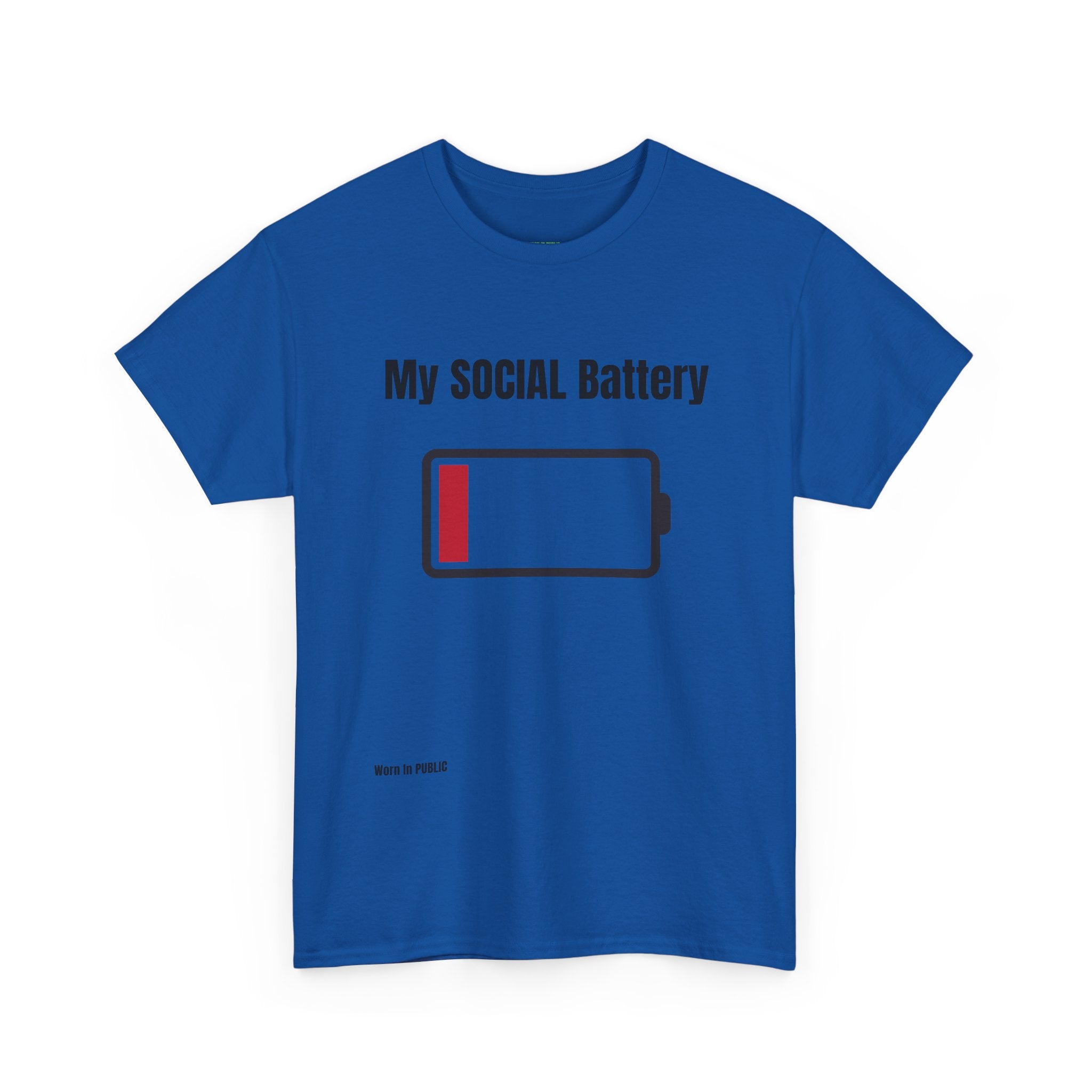 Low Battery Social Battery T-Shirt | Funny Introvert Graphic Tee