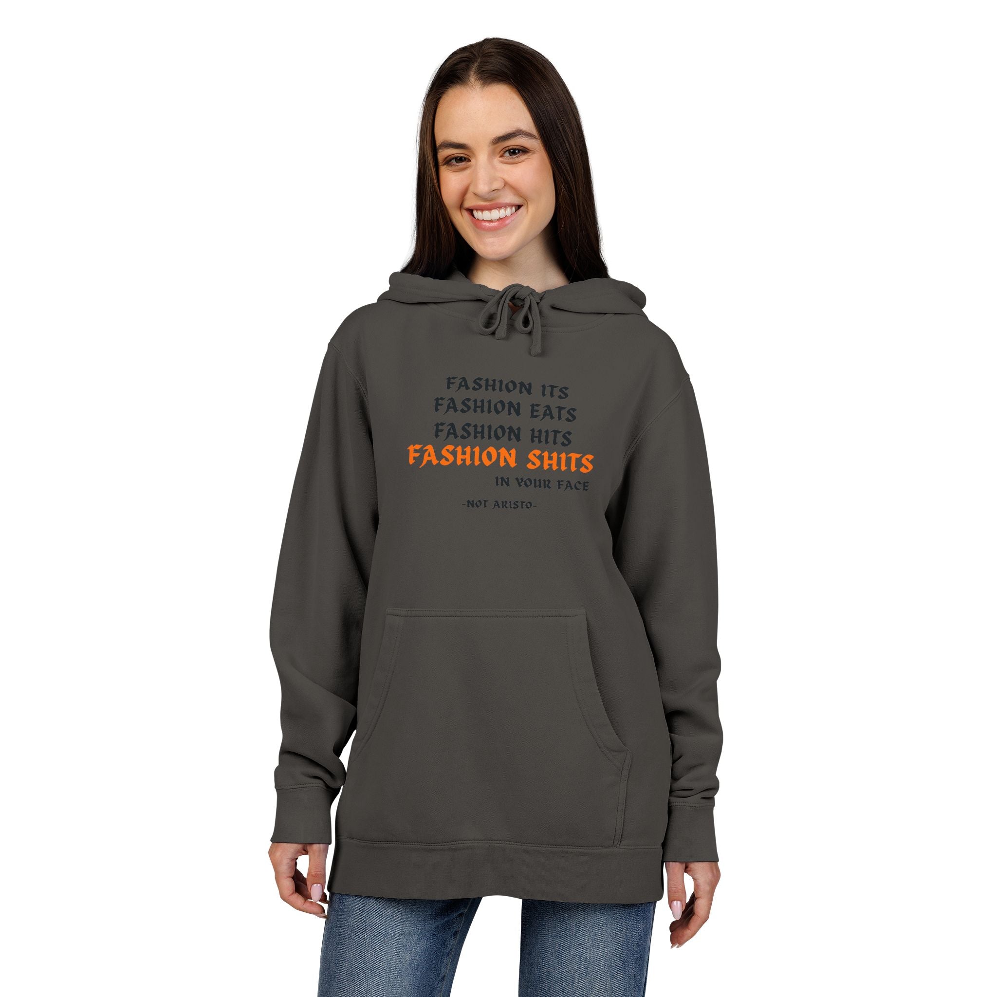 Fashion SHITS Hoodie | Minimal 'Crate' Graphic Pullover in Vintage Wash