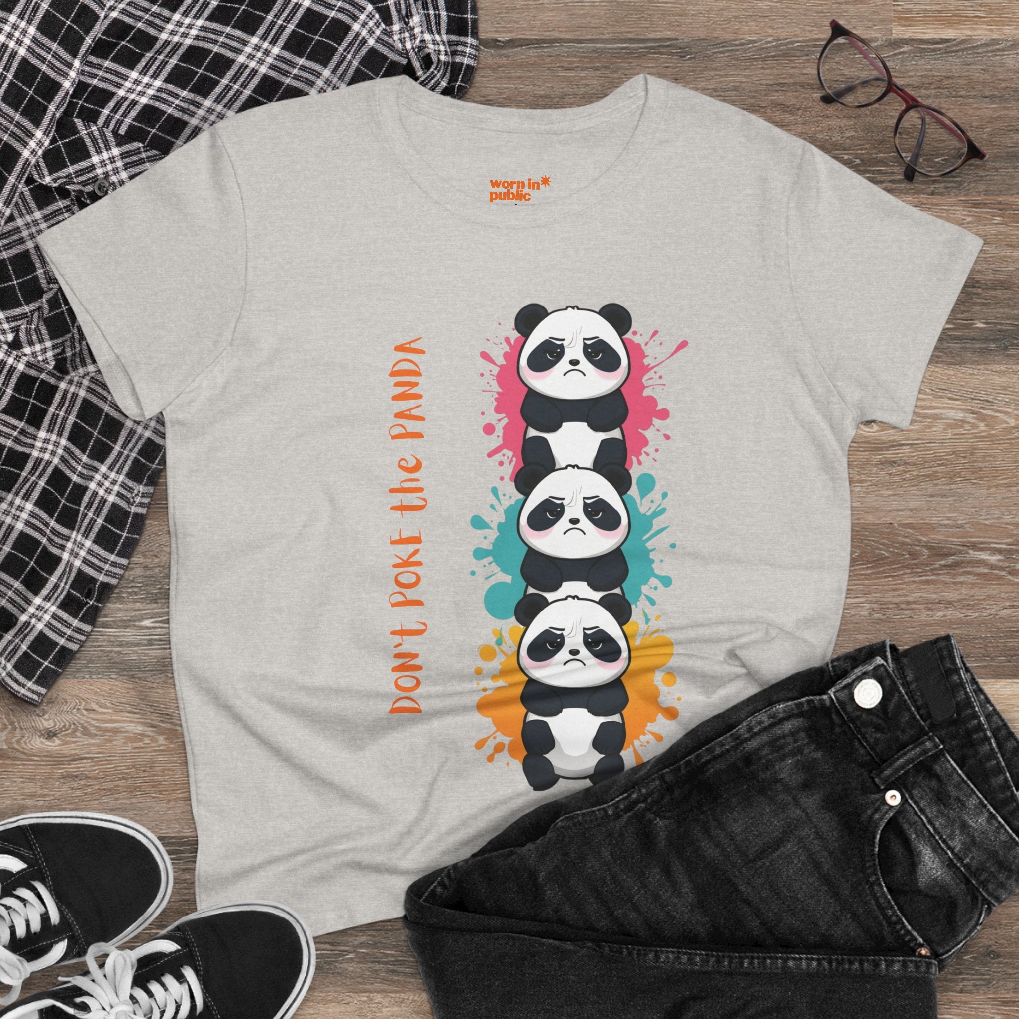 Don't Poke the Panda Women's T-Shirt | Cute Panda Stack Graphic Tee
