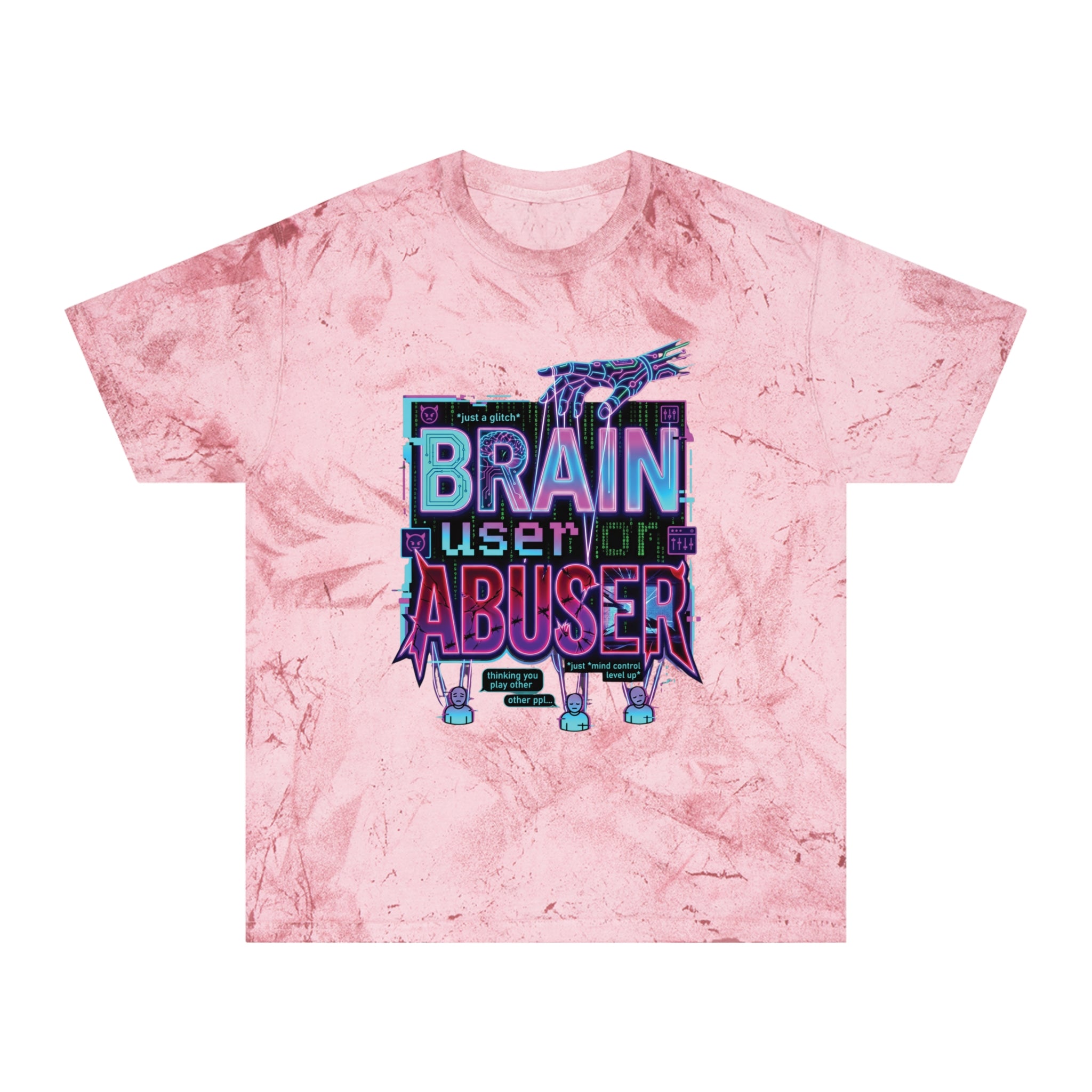 Brain User or Abuser GEN Z Premium Washed Graphic Tee — Retro Vaporwave 'Use Your Brain' Tie-Dye Shirt
