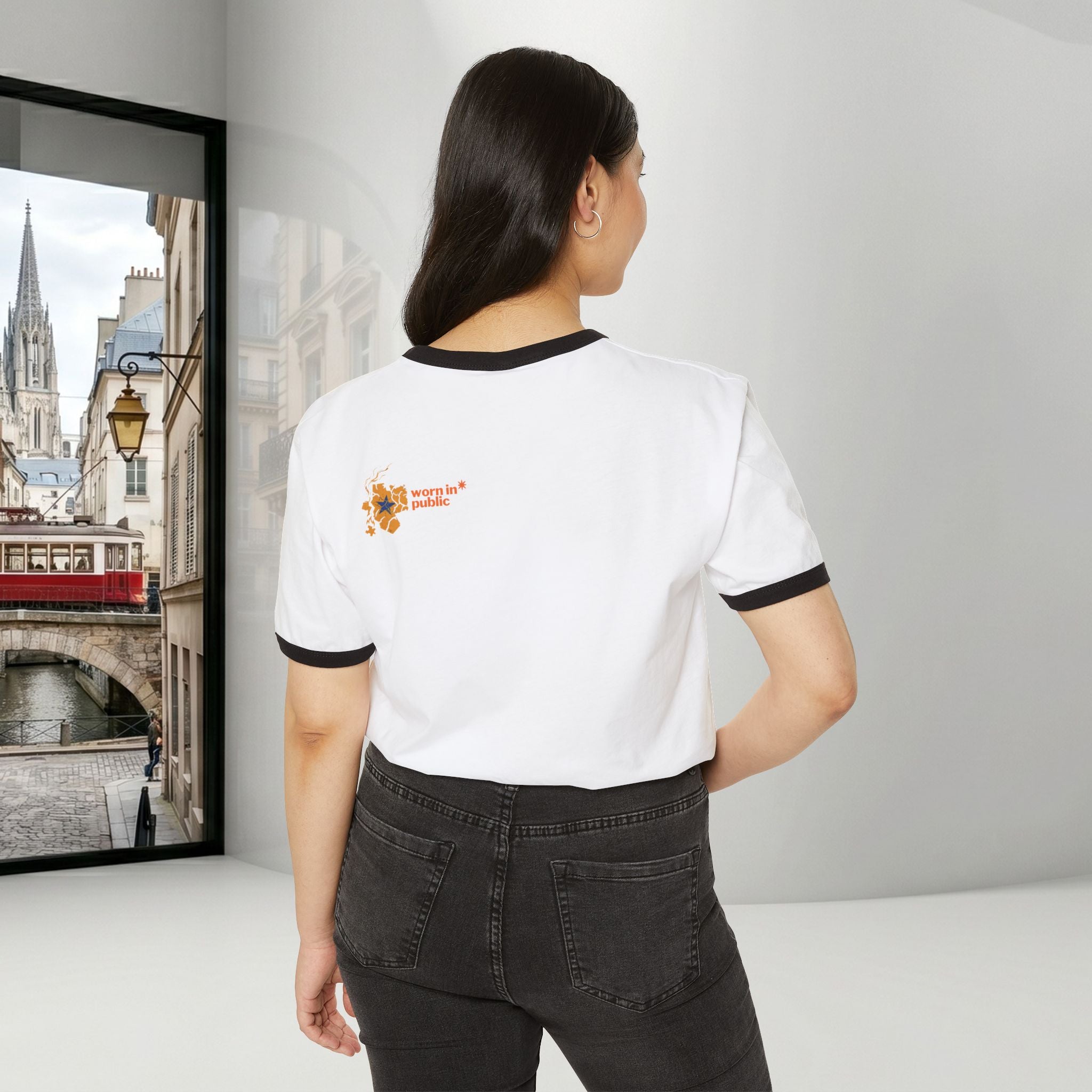 Kaputt Graphic Ringer T-Shirt — Vintage Unisex Distressed Map Design