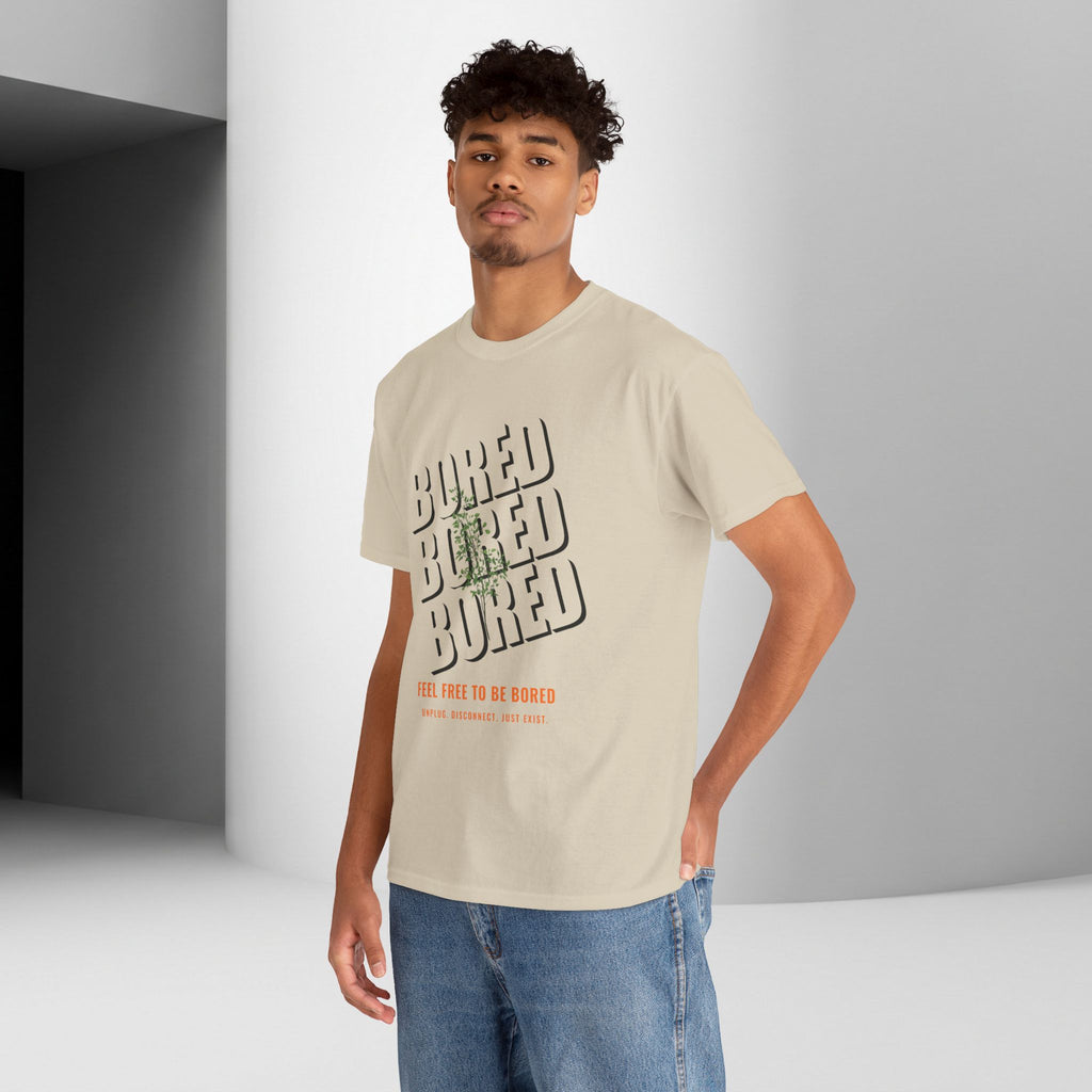 Unisex Botanical Tee — "Feel Free to Be Bored" Graphic T-Shirt