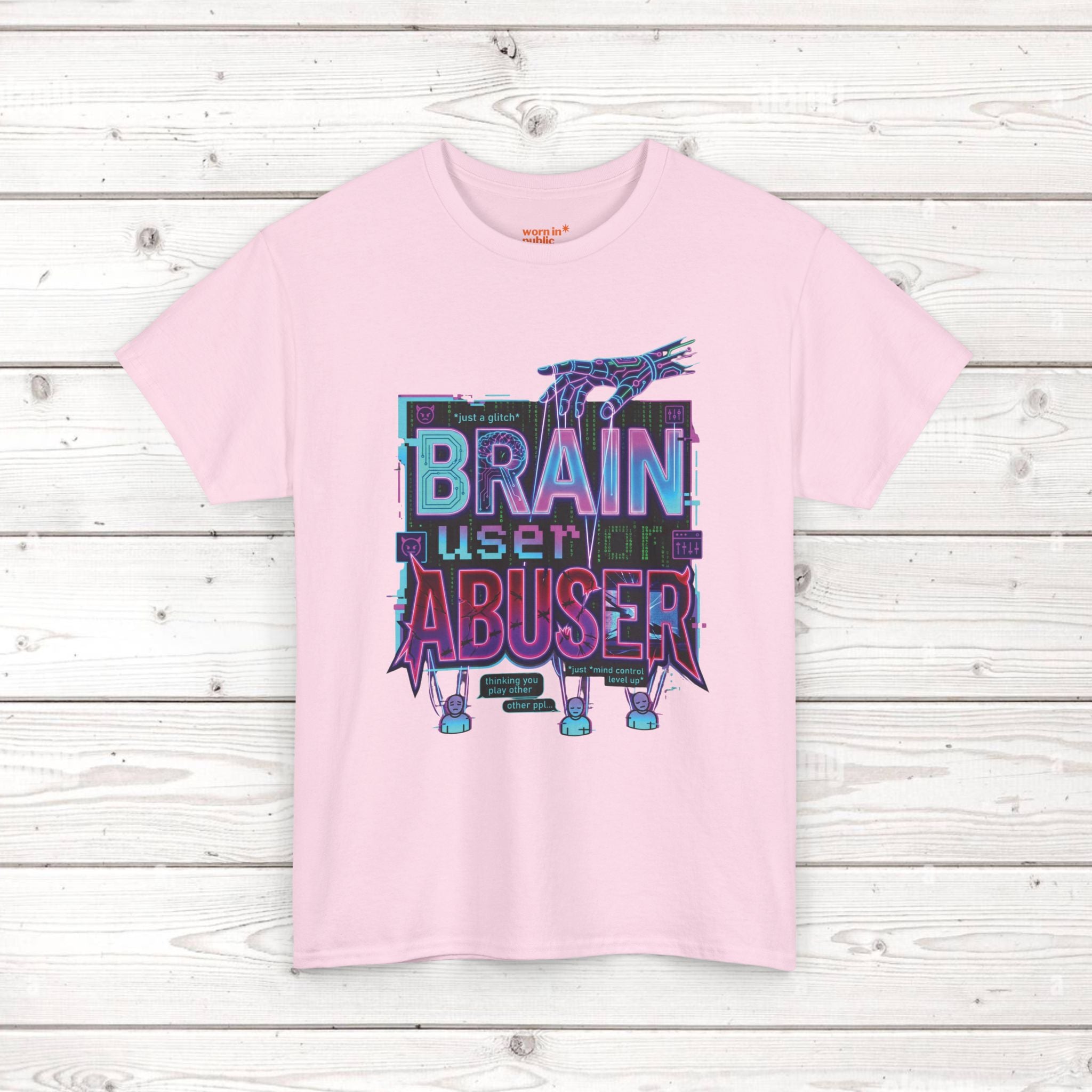 Brain User or Abuser GEN Z Unisex Tee — Retro Cyberpunk "Use Your Brain" Graphic T-Shirt