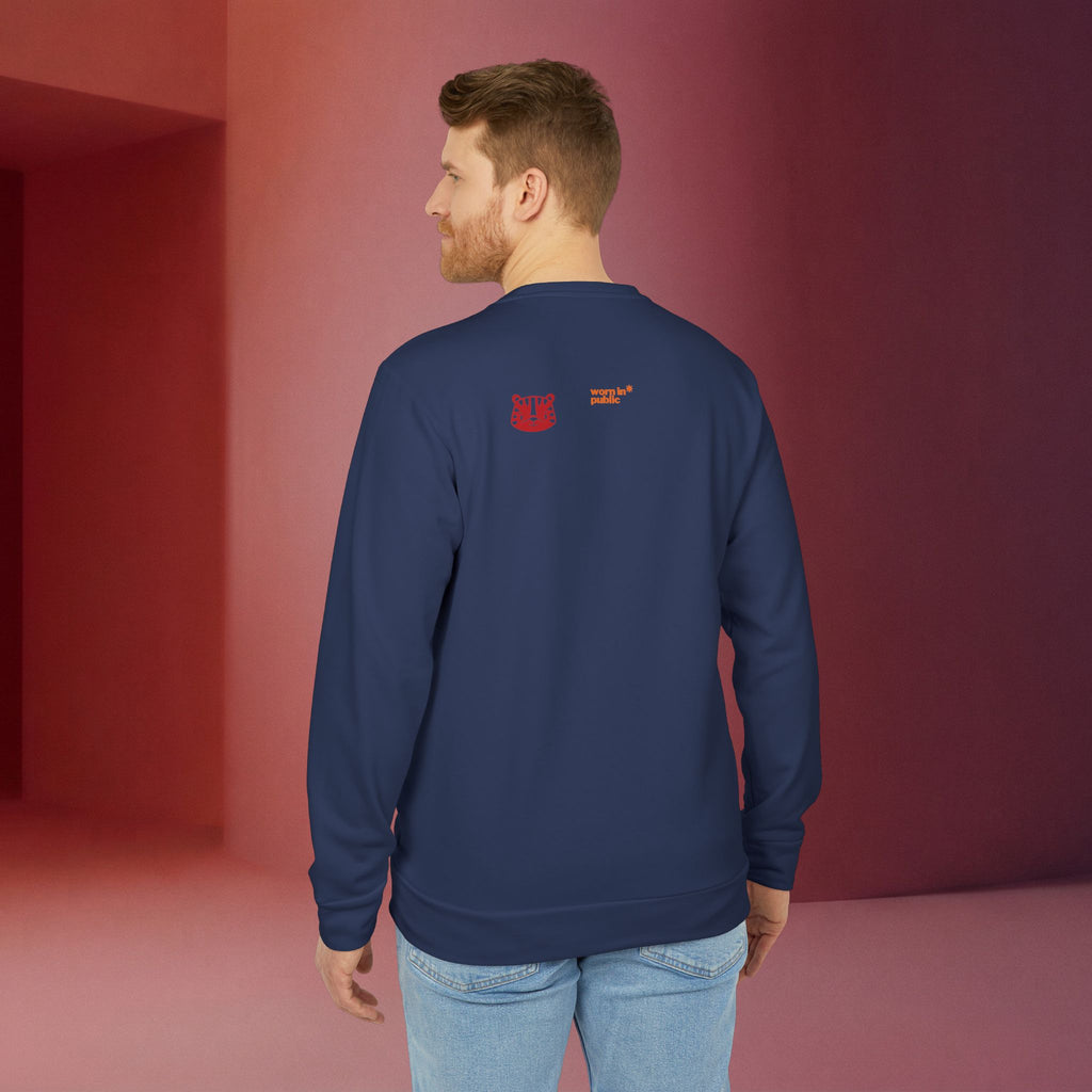 For a Wolf Crewneck Sweatshirt | Red Graphic Fleece Pullover