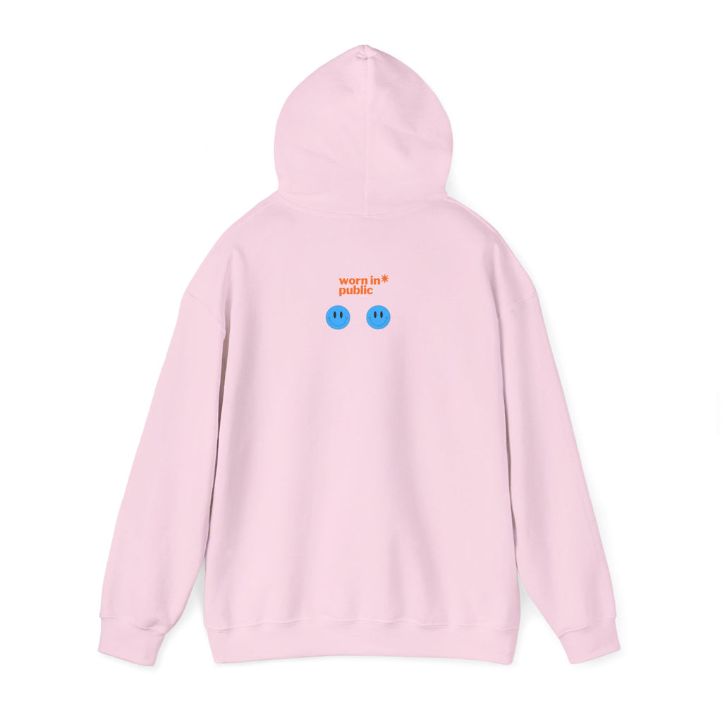 I Need an Easy Friend Ladies Hoodie | Minimalist Cute Blue Button Graphic Sweatshirt