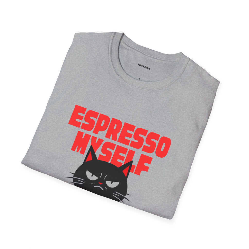 Espresso Myself Cat T-Shirt | Funny Coffee Addict Graphic Tee