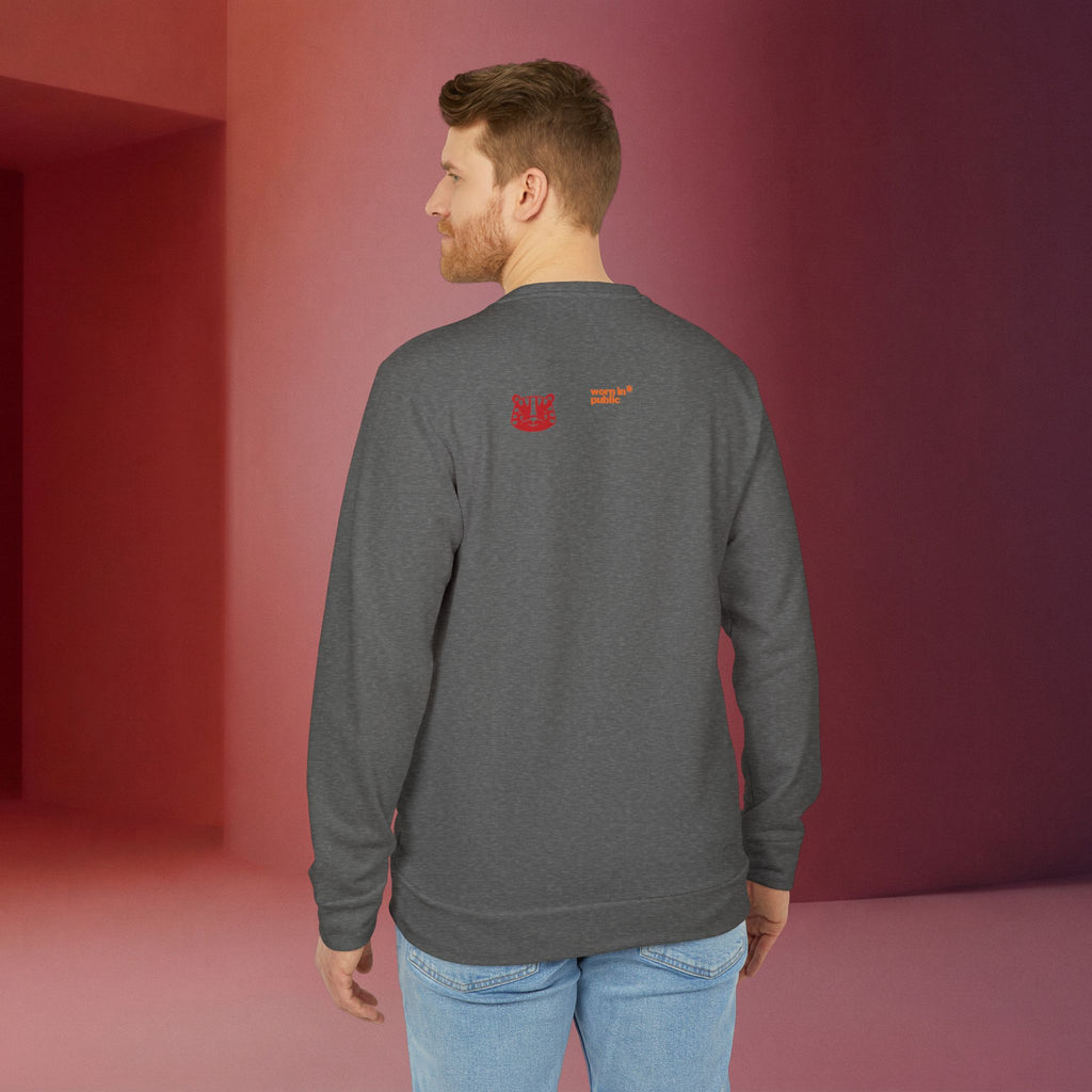 For a Wolf Crewneck Sweatshirt | Red Graphic Fleece Pullover