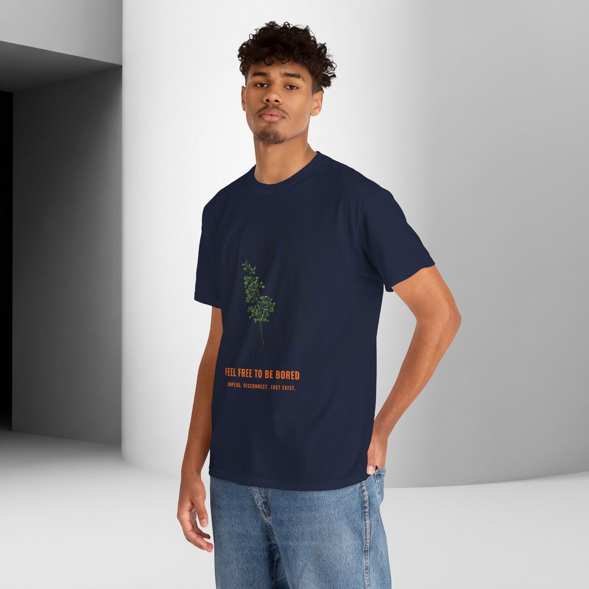 Unisex Botanical Tee — "Feel Free to Be Bored" Graphic T-Shirt