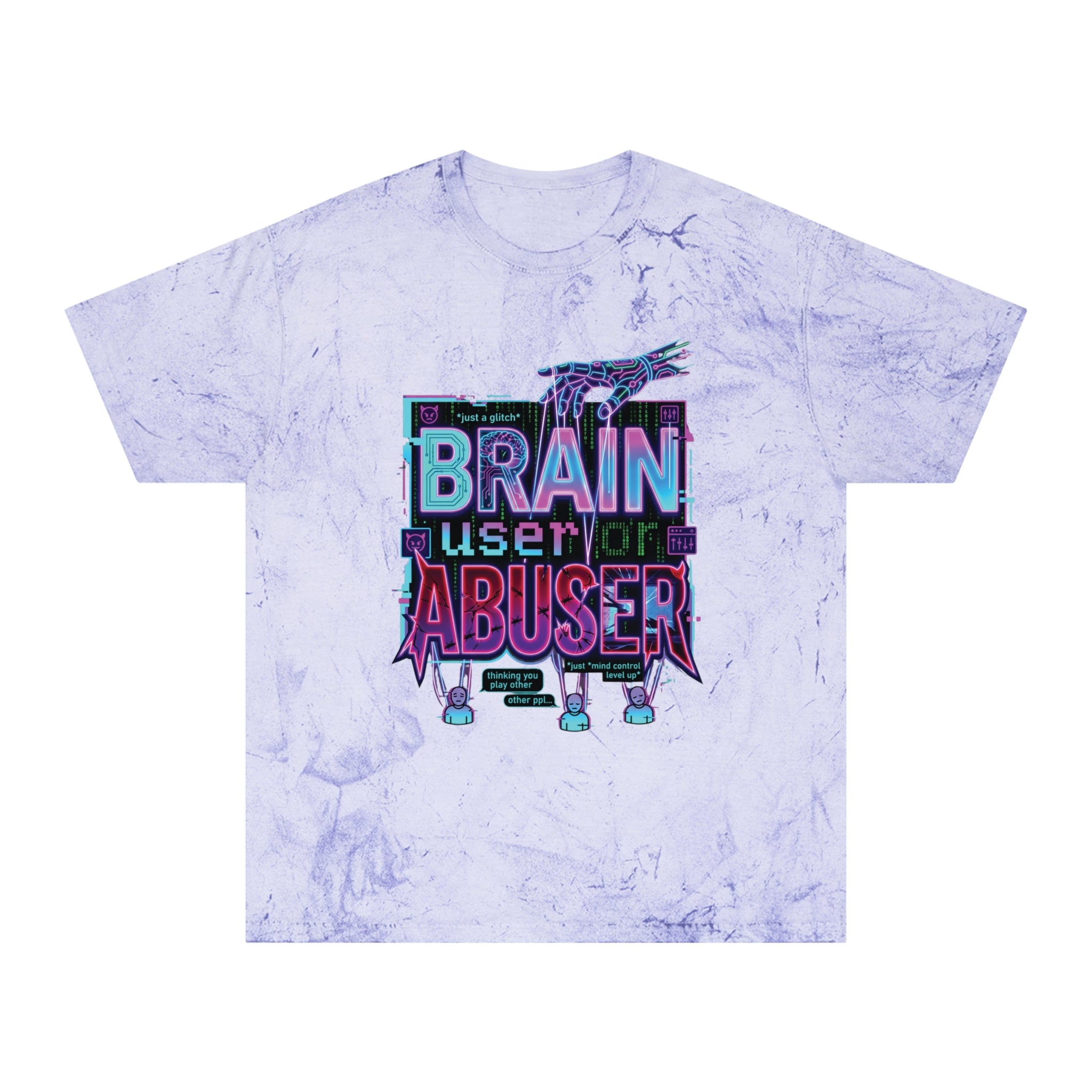 Brain User or Abuser GEN Z Premium Washed Graphic Tee — Retro Vaporwave 'Use Your Brain' Tie-Dye Shirt