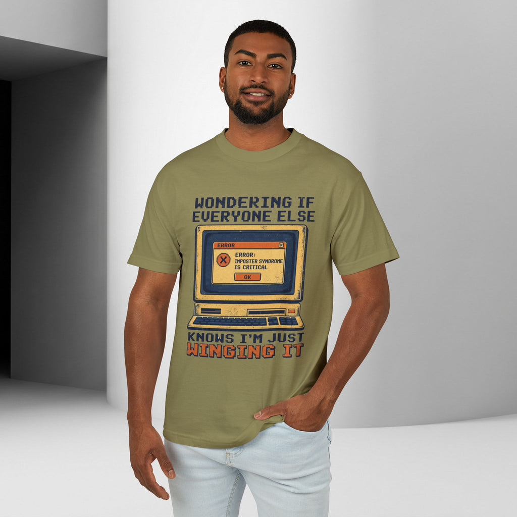 Winging It Retro Computer Unisex Tee — Funny Vintage Tech Graphic T-Shirt