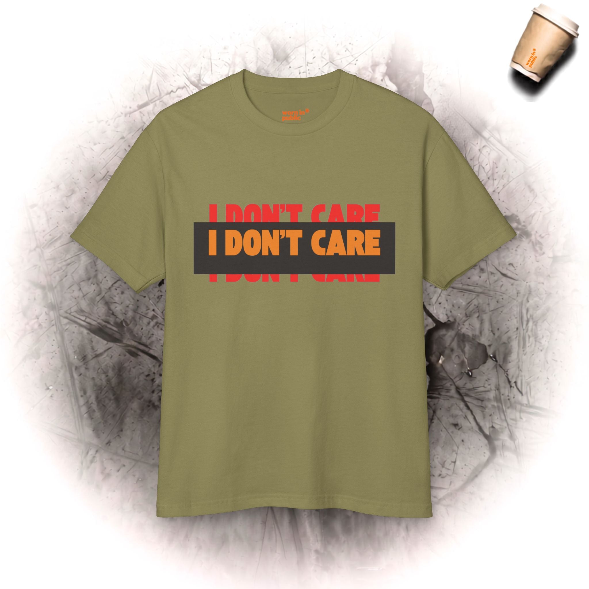 T-Shirt mit „I Don't Care“-Aufdruck | Statement-Shirt mit „I DON'T CARE“-Print