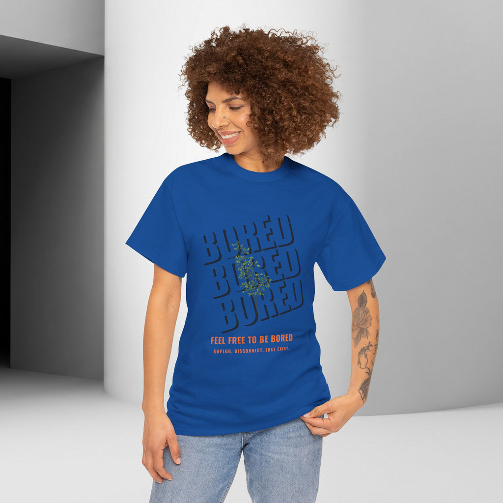 Unisex Botanical Tee — "Feel Free to Be Bored" Graphic T-Shirt