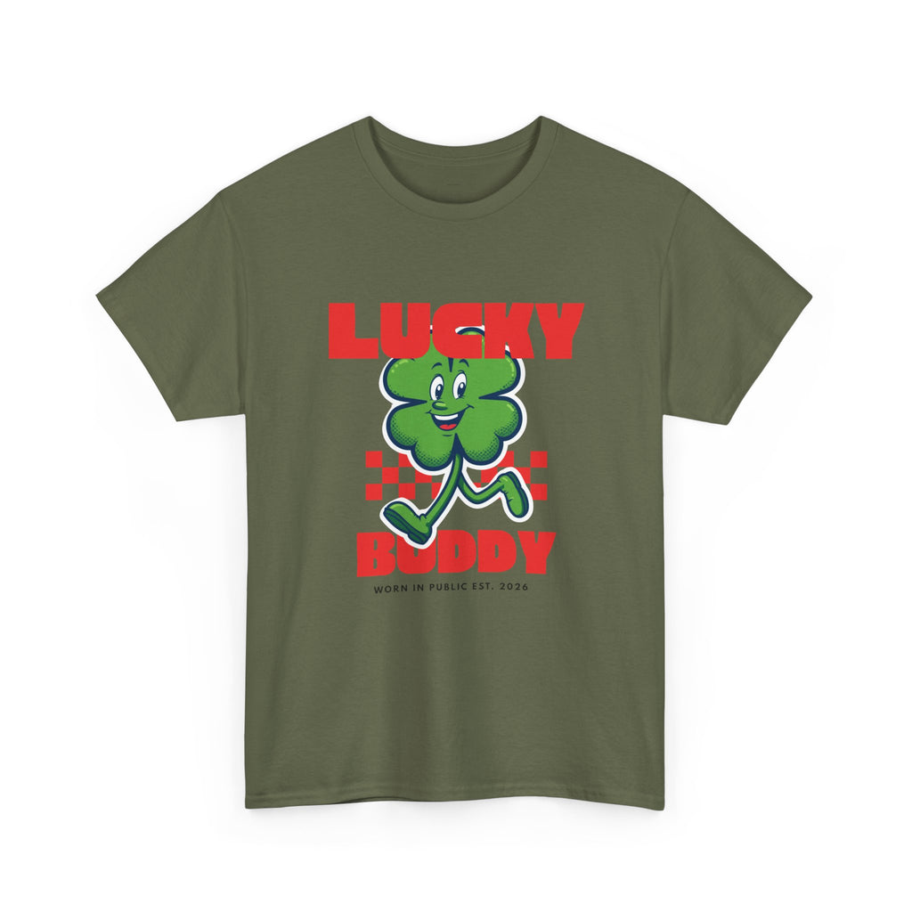 Lucky Buddy Clover T-Shirt | Retro Checker St. Patrick's Day Graphic Tee