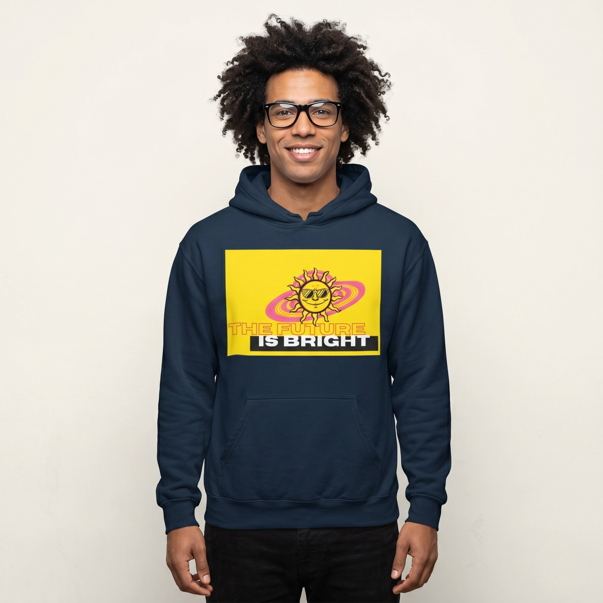 The Future Is Bright Hoodie | Retro Sun Graphic Pullover Sweatshirt