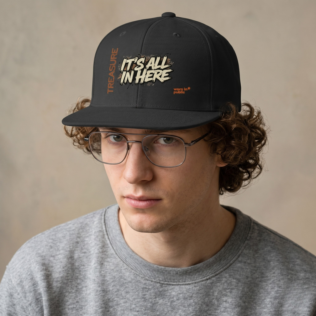 It's All In Here Snapback Hat | Funny Graphic Trucker Cap