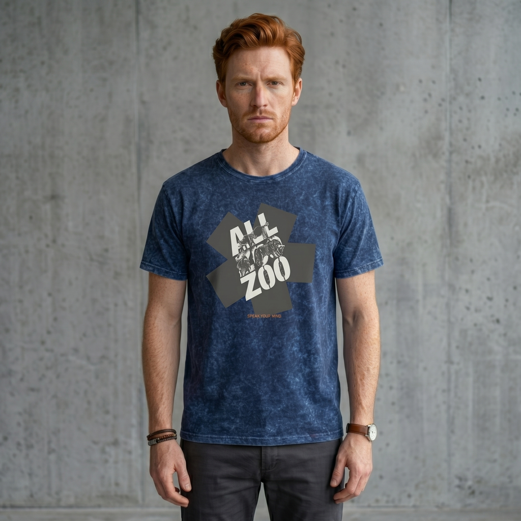 All Zoo Graphic Premium Mineral Wash T-Shirt | Vintage Washed Animal Graphic Tee