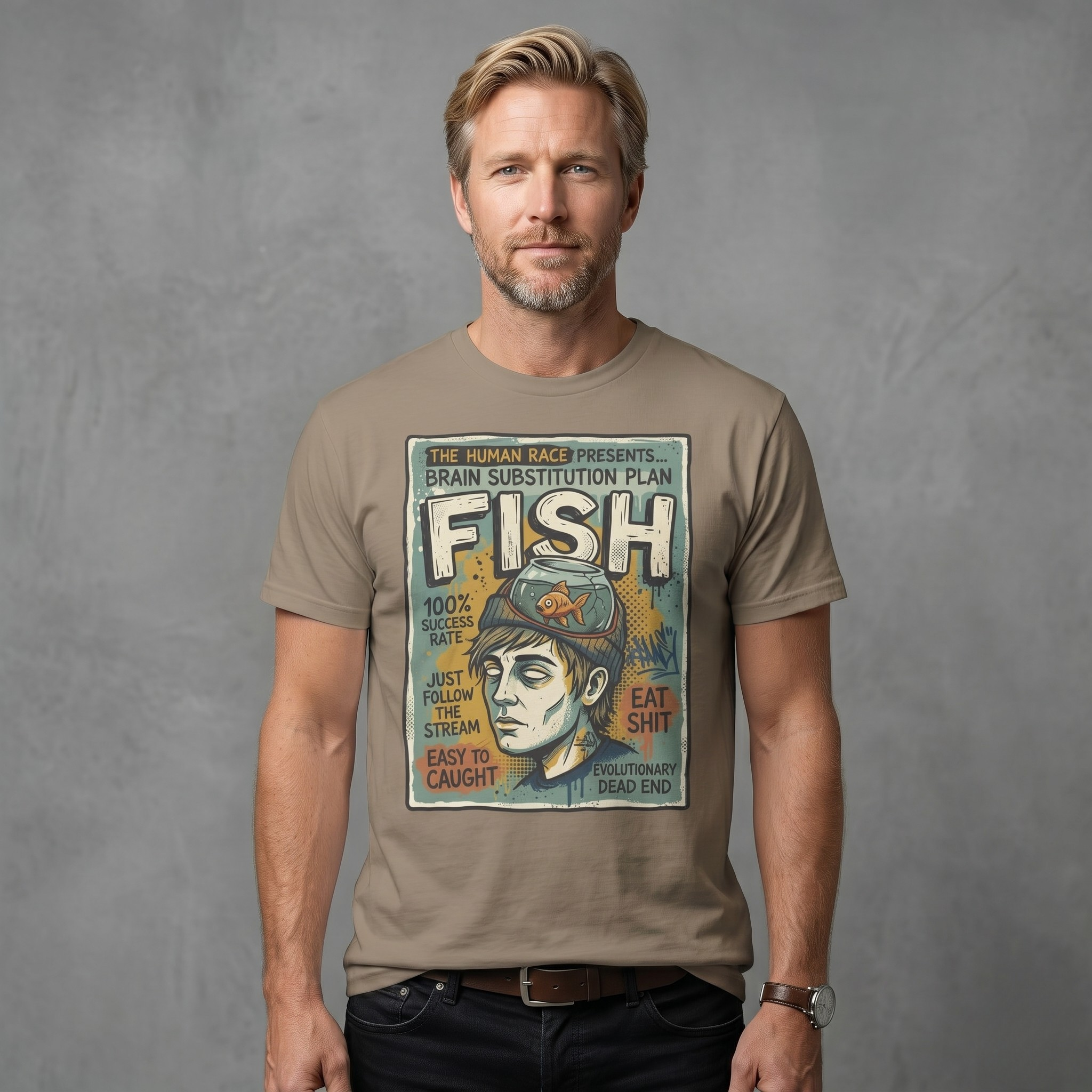 Fish Brain | Unisex Vintage Surreal Graphic Tee