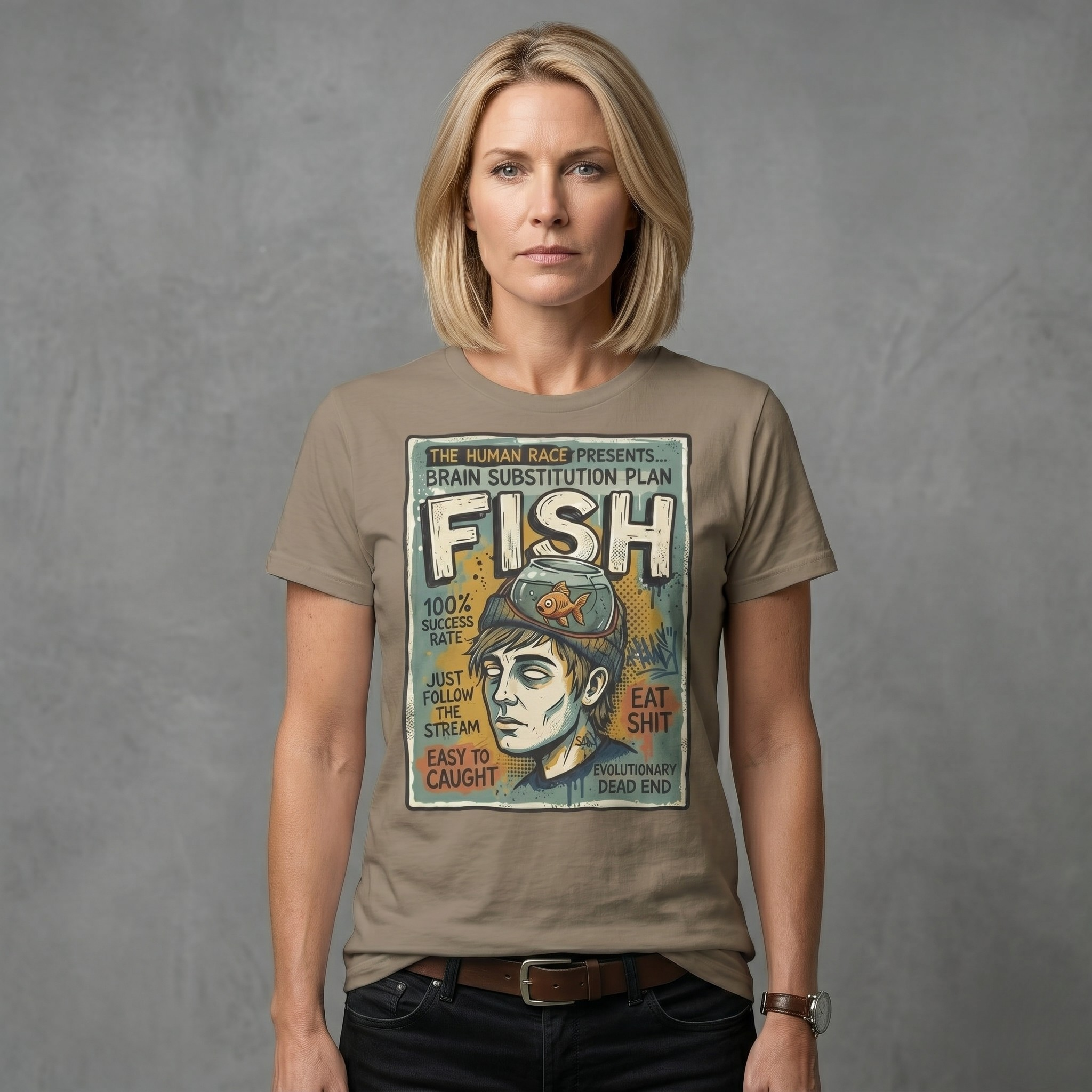 Fish Brain | Unisex Vintage Surreal Graphic Tee