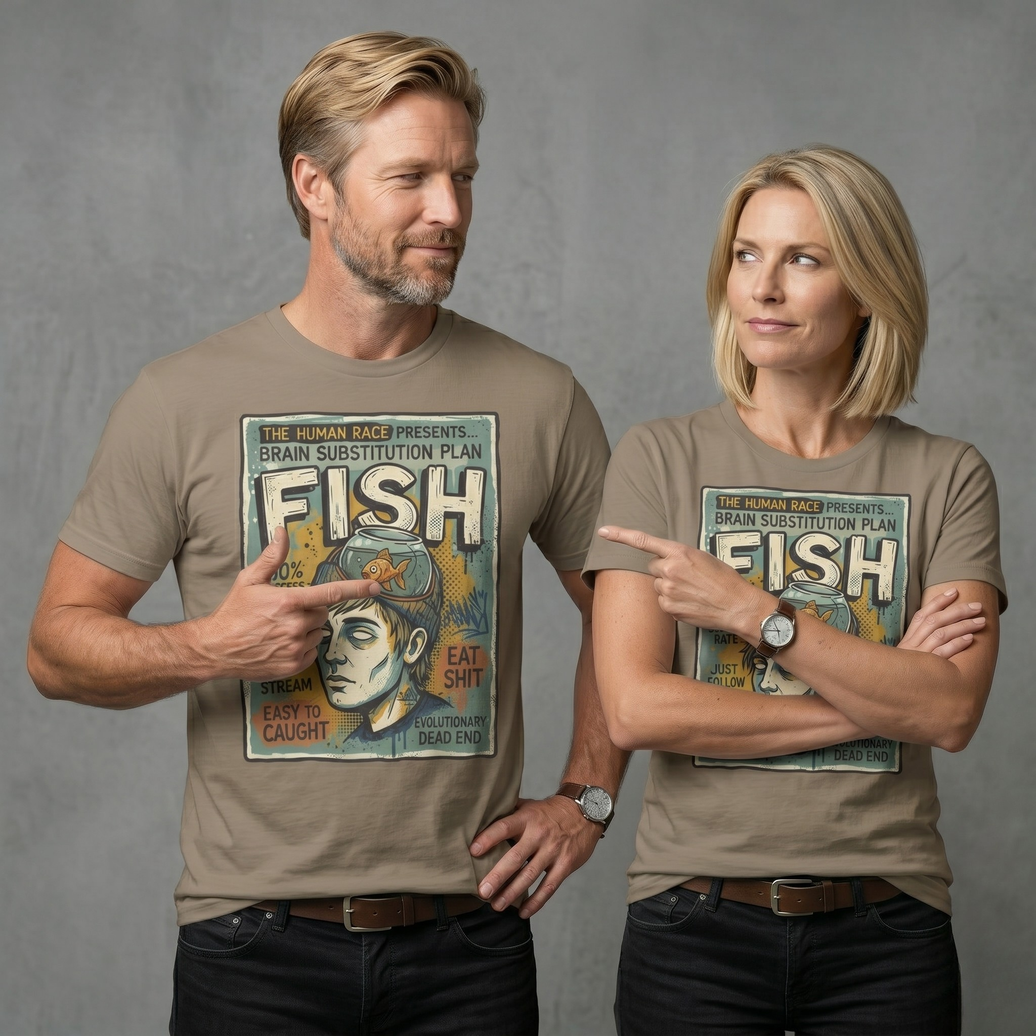 Fish Brain | Unisex Vintage Surreal Graphic Tee