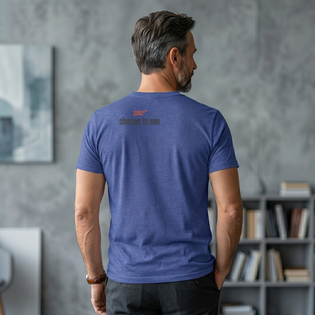 Brain User or Abuser Mens V-Neck Tee — Choose to See Graphic Awareness Shirt