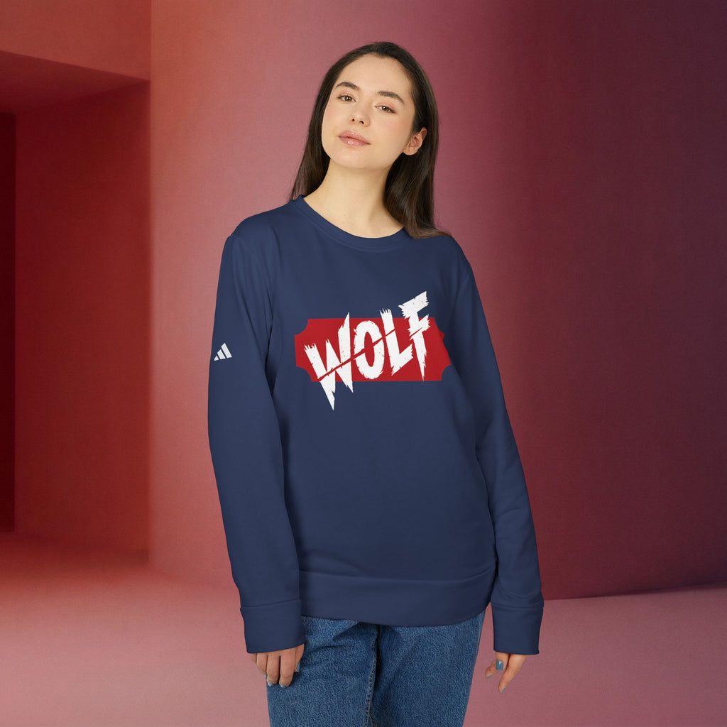 For a Wolf Crewneck Sweatshirt | Red Graphic Fleece Pullover