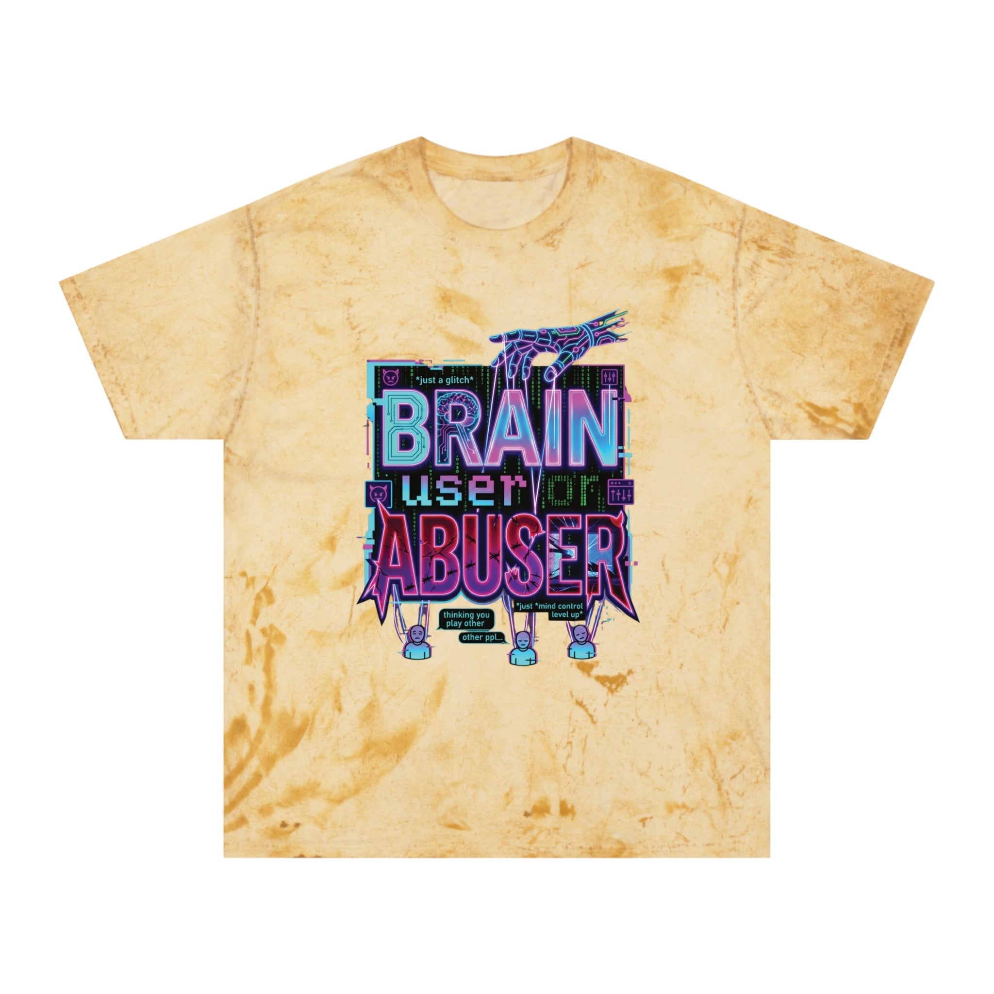 Brain User or Abuser GEN Z Premium Washed Graphic Tee — Retro Vaporwave 'Use Your Brain' Tie-Dye Shirt