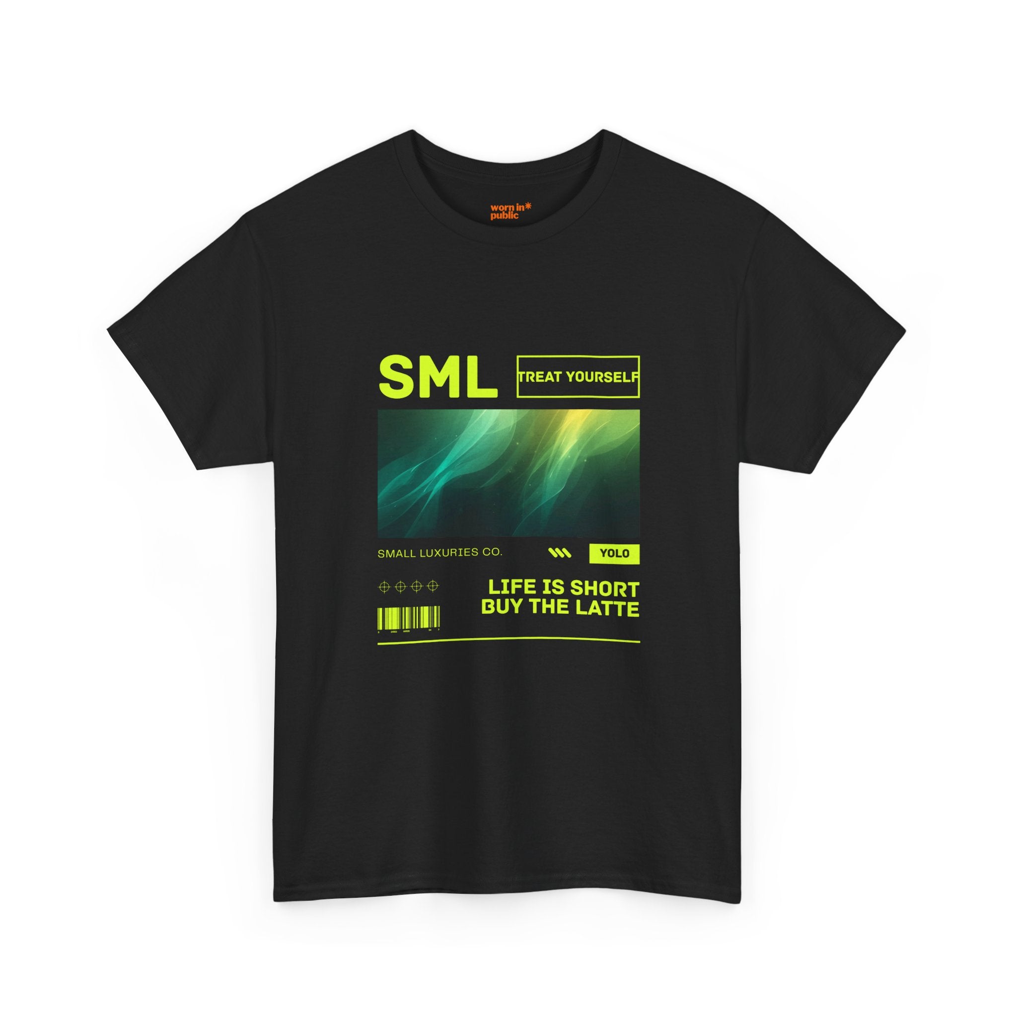 Luxuries of Life Neon Abstract Wave T-Shirt | Barcode Graphic Tee