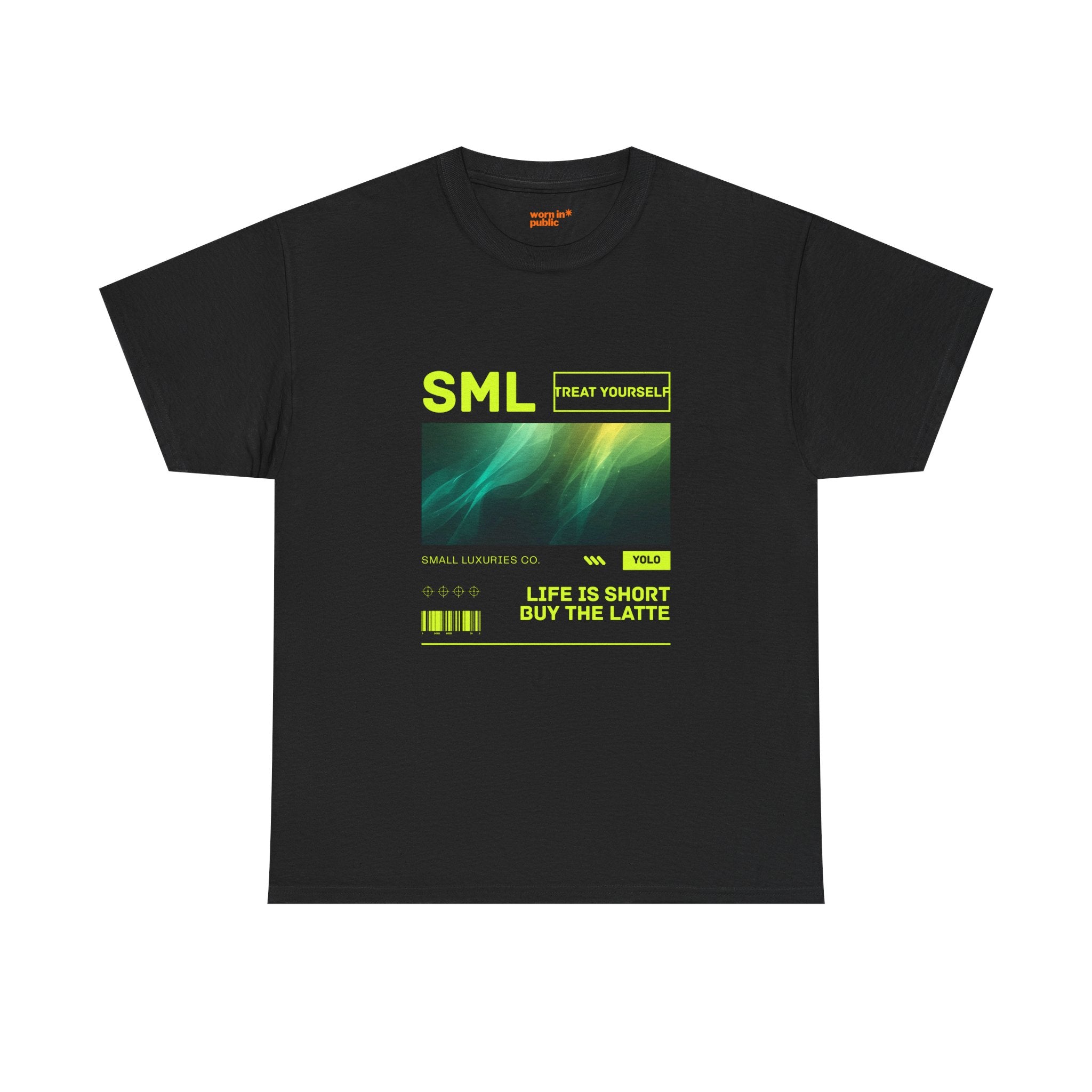 Luxuries of Life Neon Abstract Wave T-Shirt | Barcode Graphic Tee