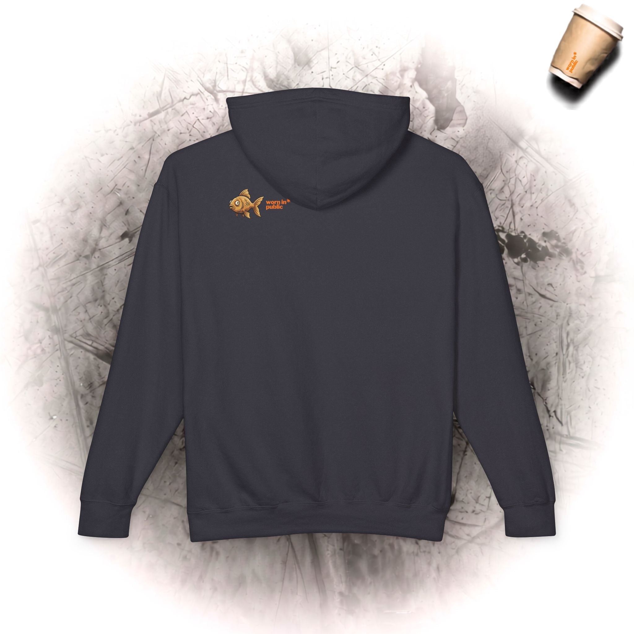 Kapuzenpullover „Fischhirn-Ersatzplan“ – Vintage Unisex Surrealistisches Grafik-Sweatshirt
